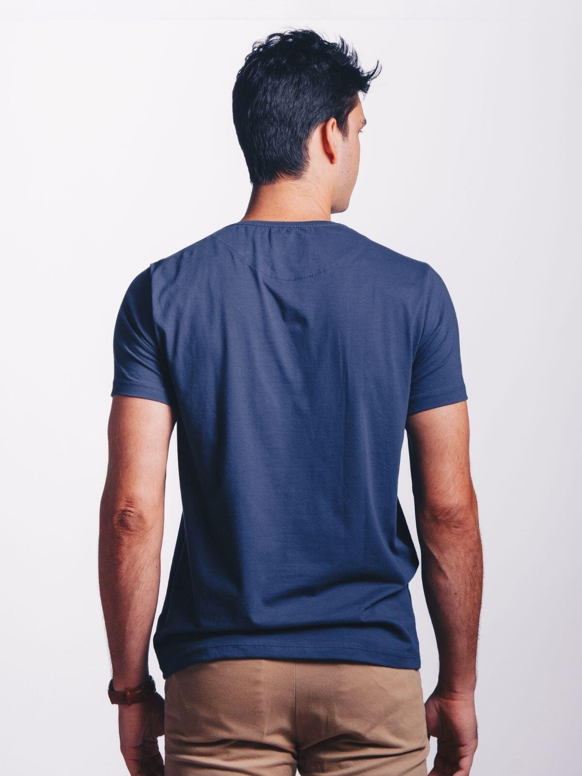 Camiseta Egípcio Gola Redonda Azul Navy