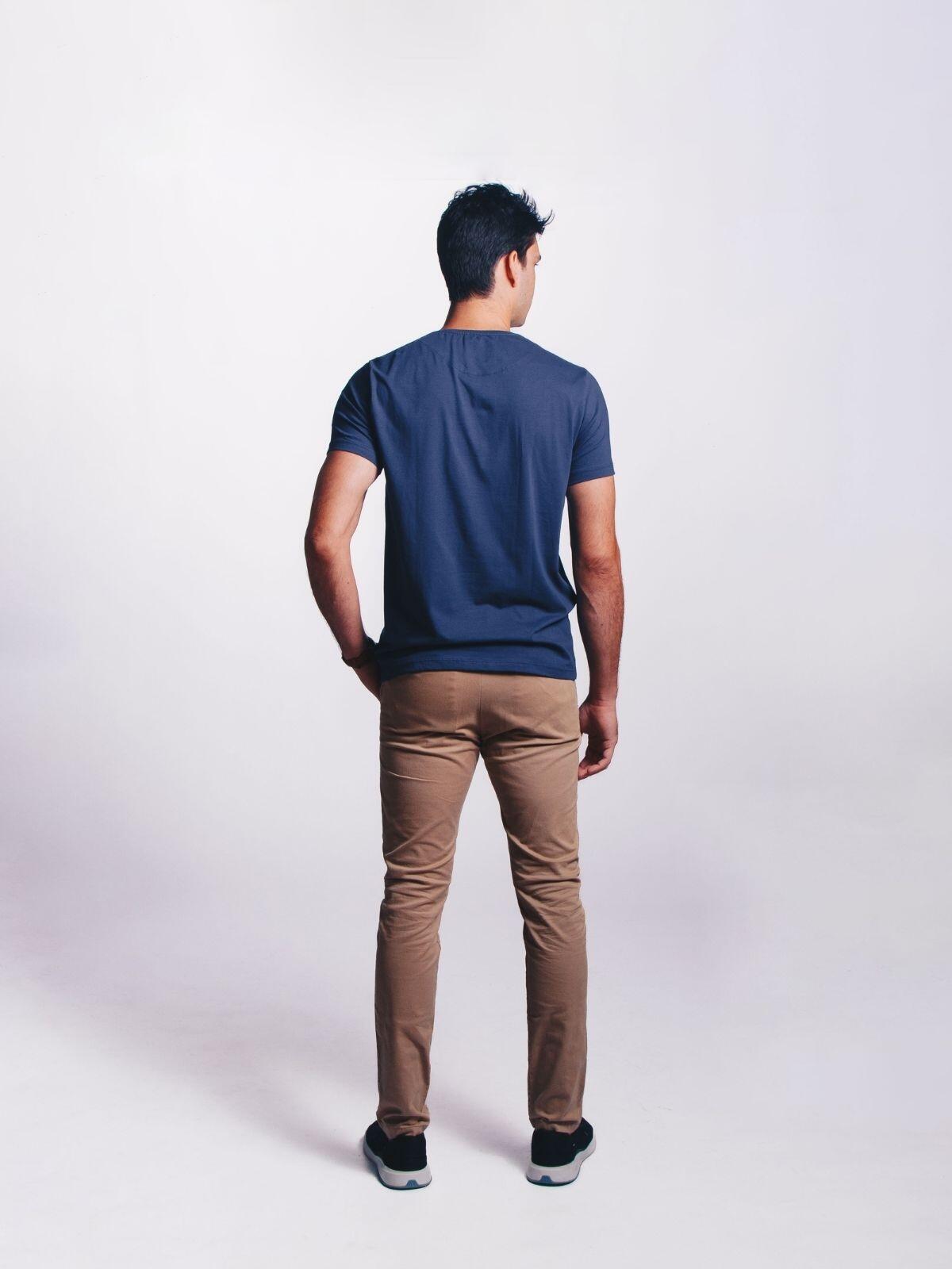Camiseta Egípcio Gola Redonda Azul Navy