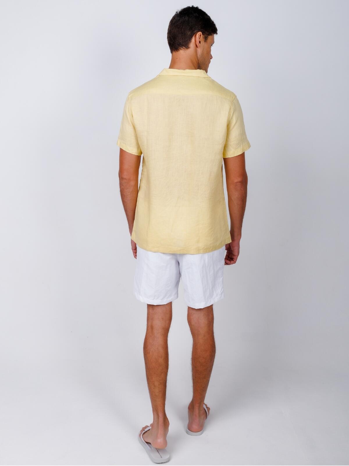Camisa de Botão MC Cubana Puro Linho Gold