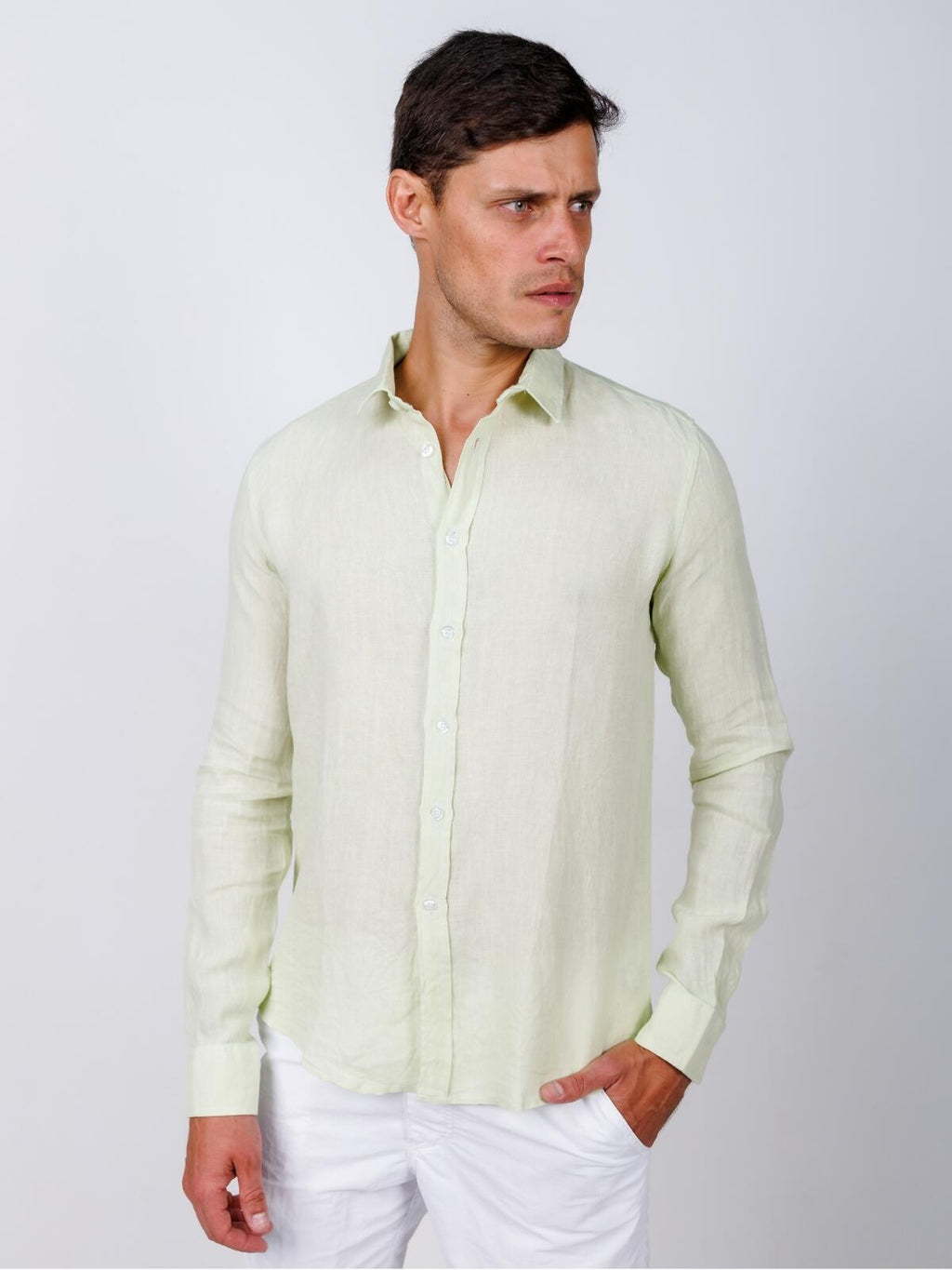 Camisa de Botão ML Puro Linho Acqua