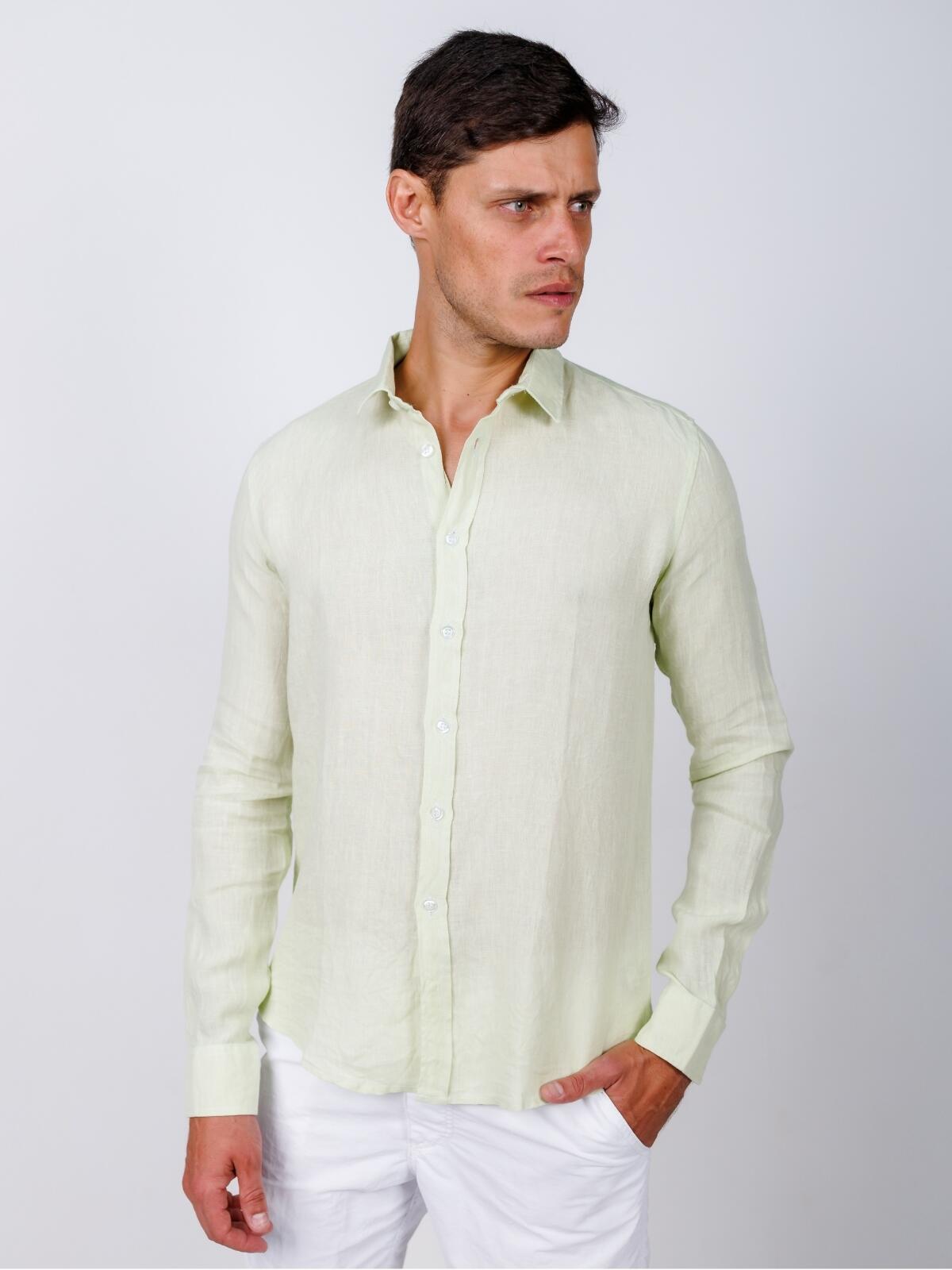 Camisa de Botão ML Puro Linho Acqua