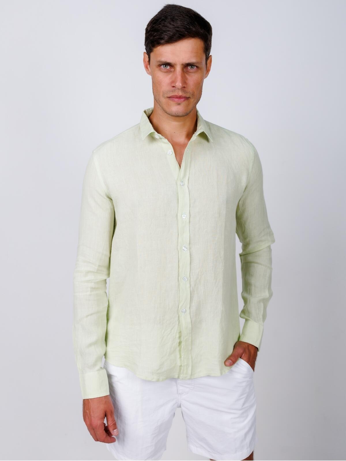 Camisa de Botão ML Puro Linho Acqua