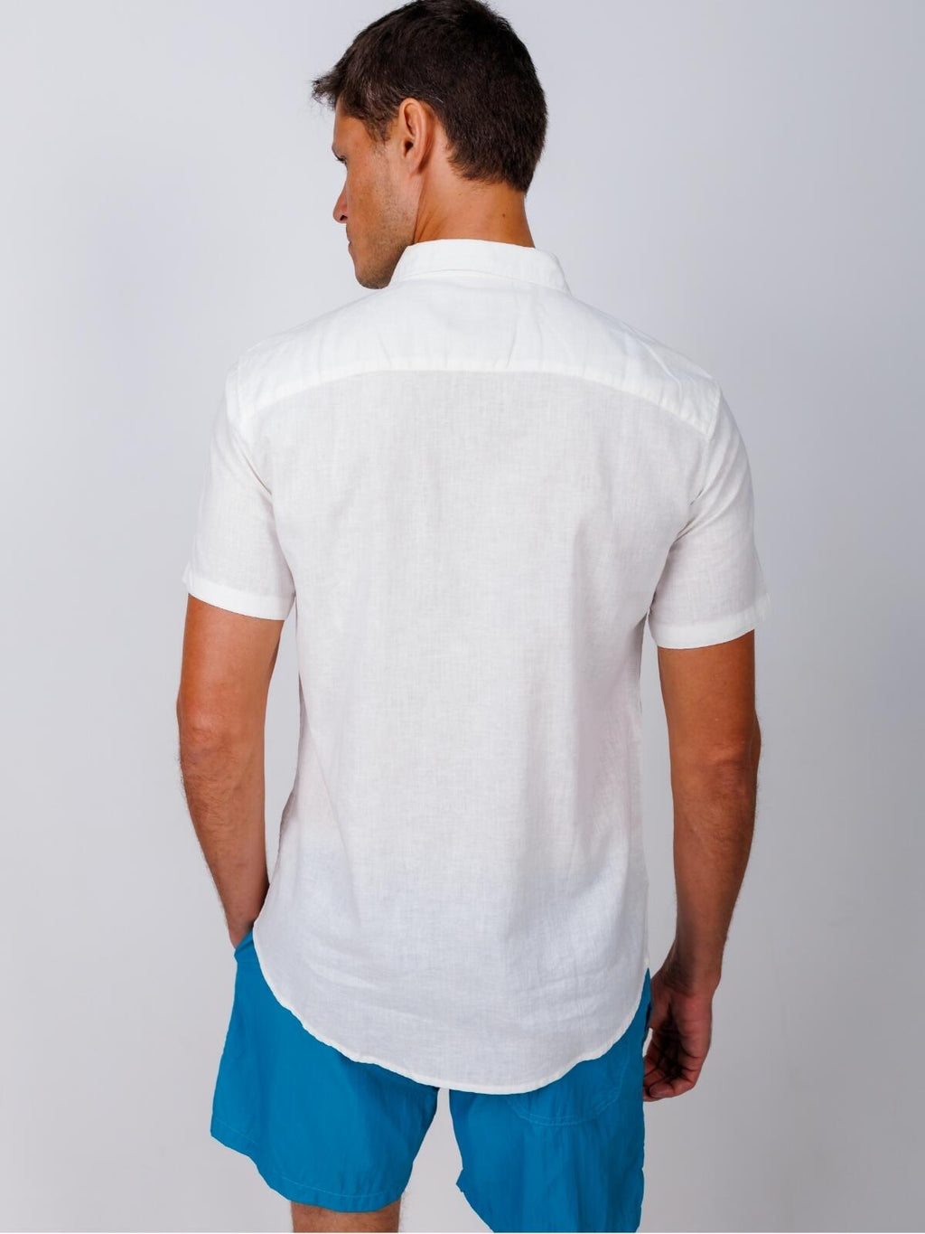 Camisa de Botão MC Linho Cambraia White