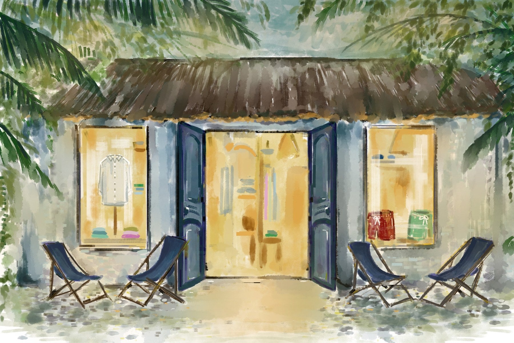 Pop-up Fella em Salinas, em aquarela