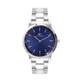 Relógio Masculino Pulseira Prata Fundo Azul Belmont Blue Silver 40mm