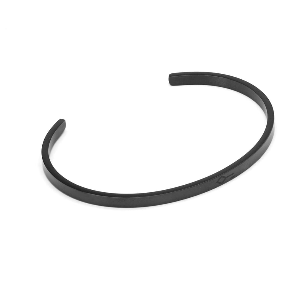 Bracelete Cuff Slim de Aço Preto