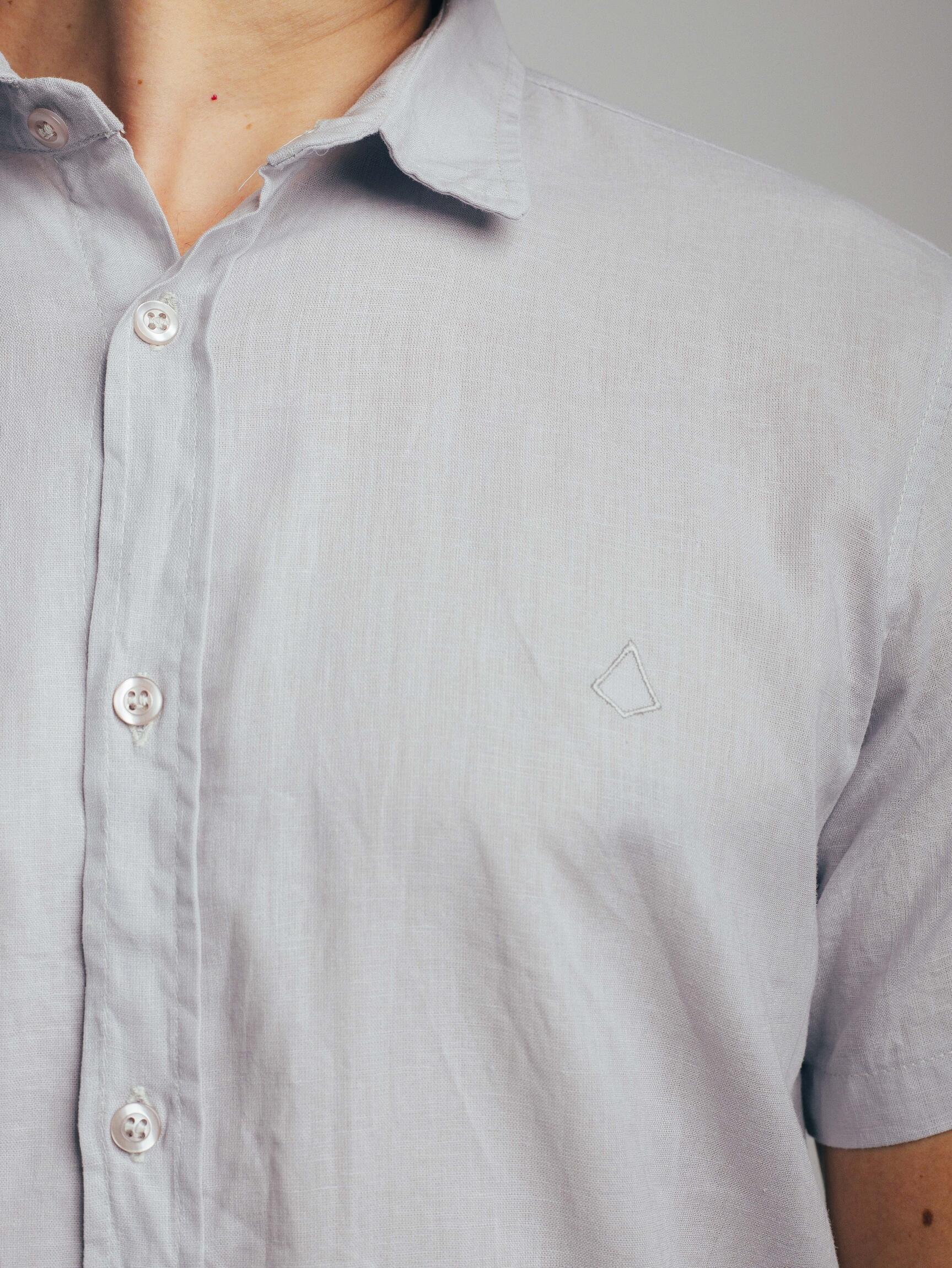 Camisa de Botão MC Linho Cambraia Gray