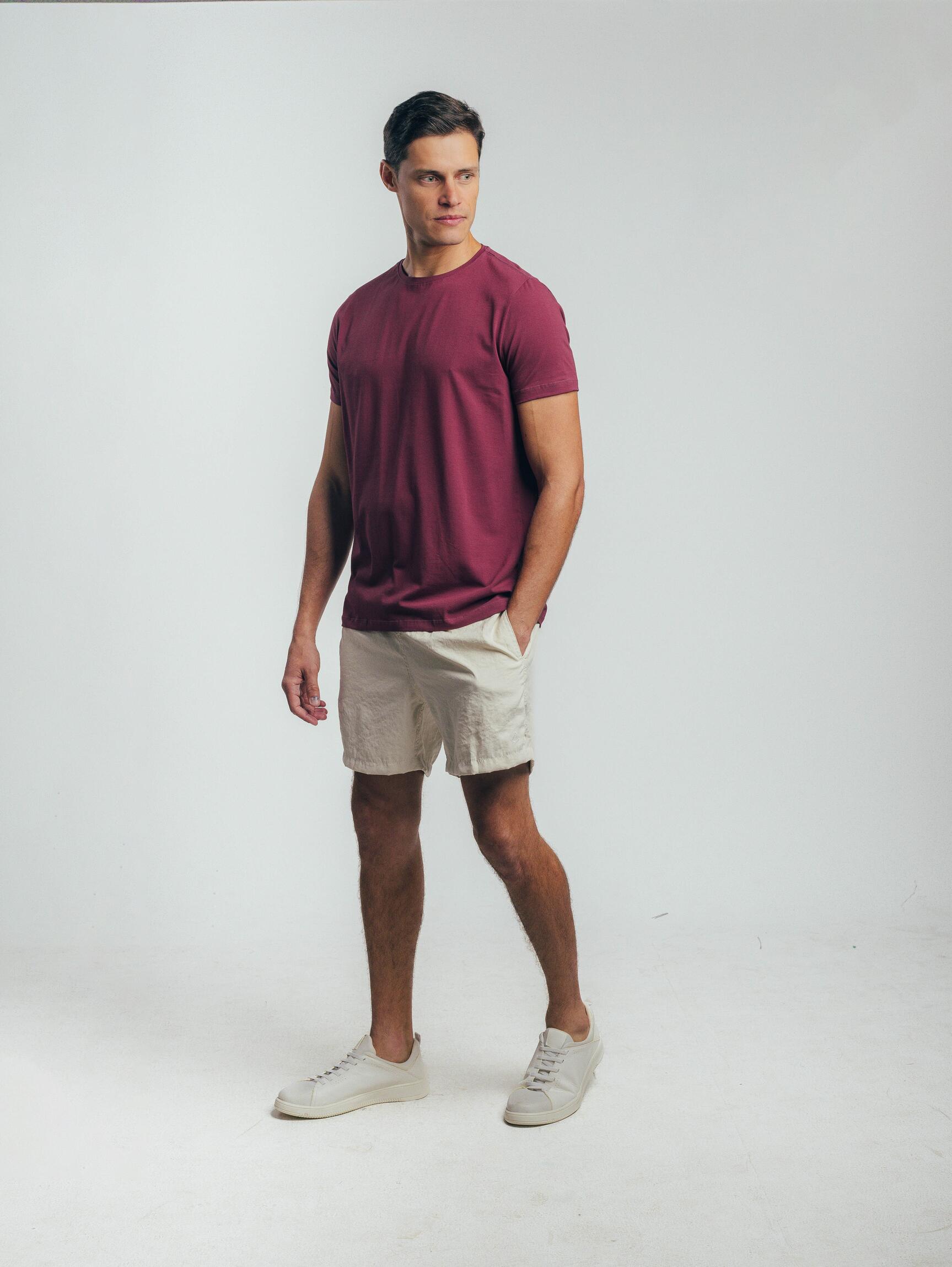 Camiseta Egípcio Gola Redonda Cabernet