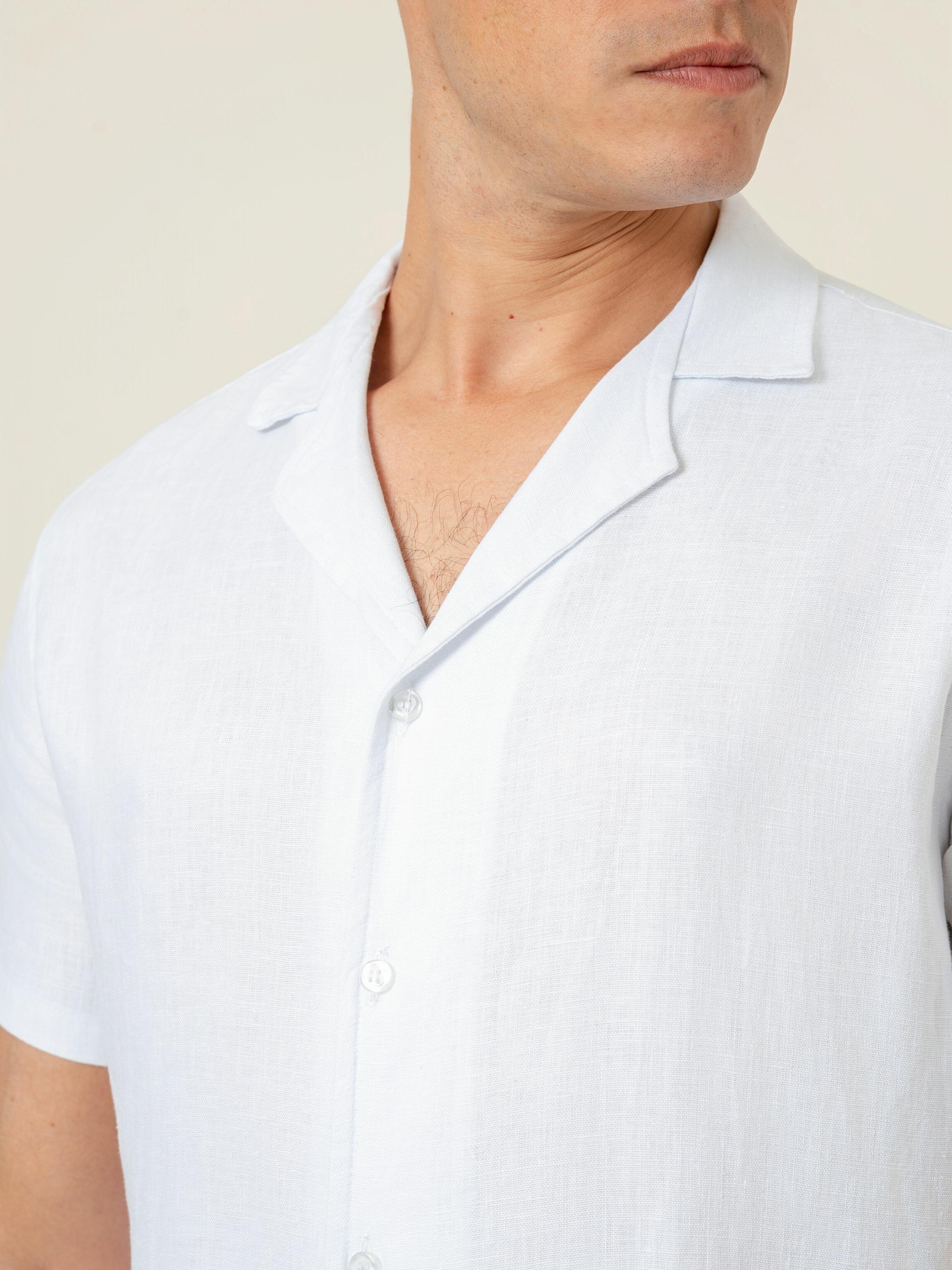 Camisa de Botão MC Cubana Puro Linho White