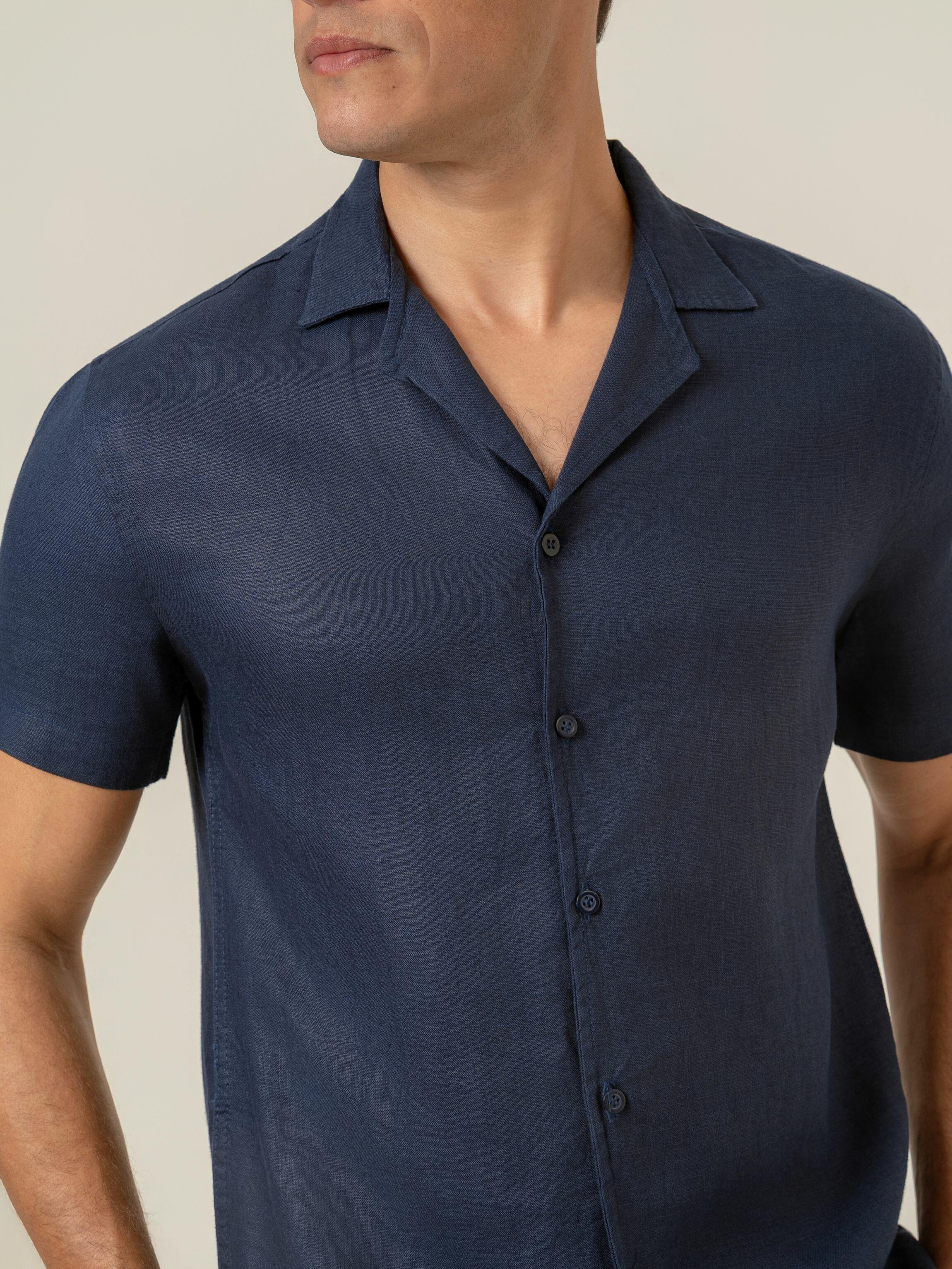 Camisa de Botão MC Cubana Puro Linho Marit