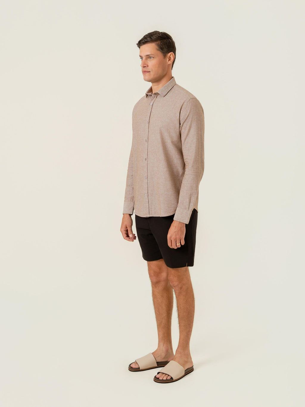 Camisa de Botão ML Linho Pienza Capucc