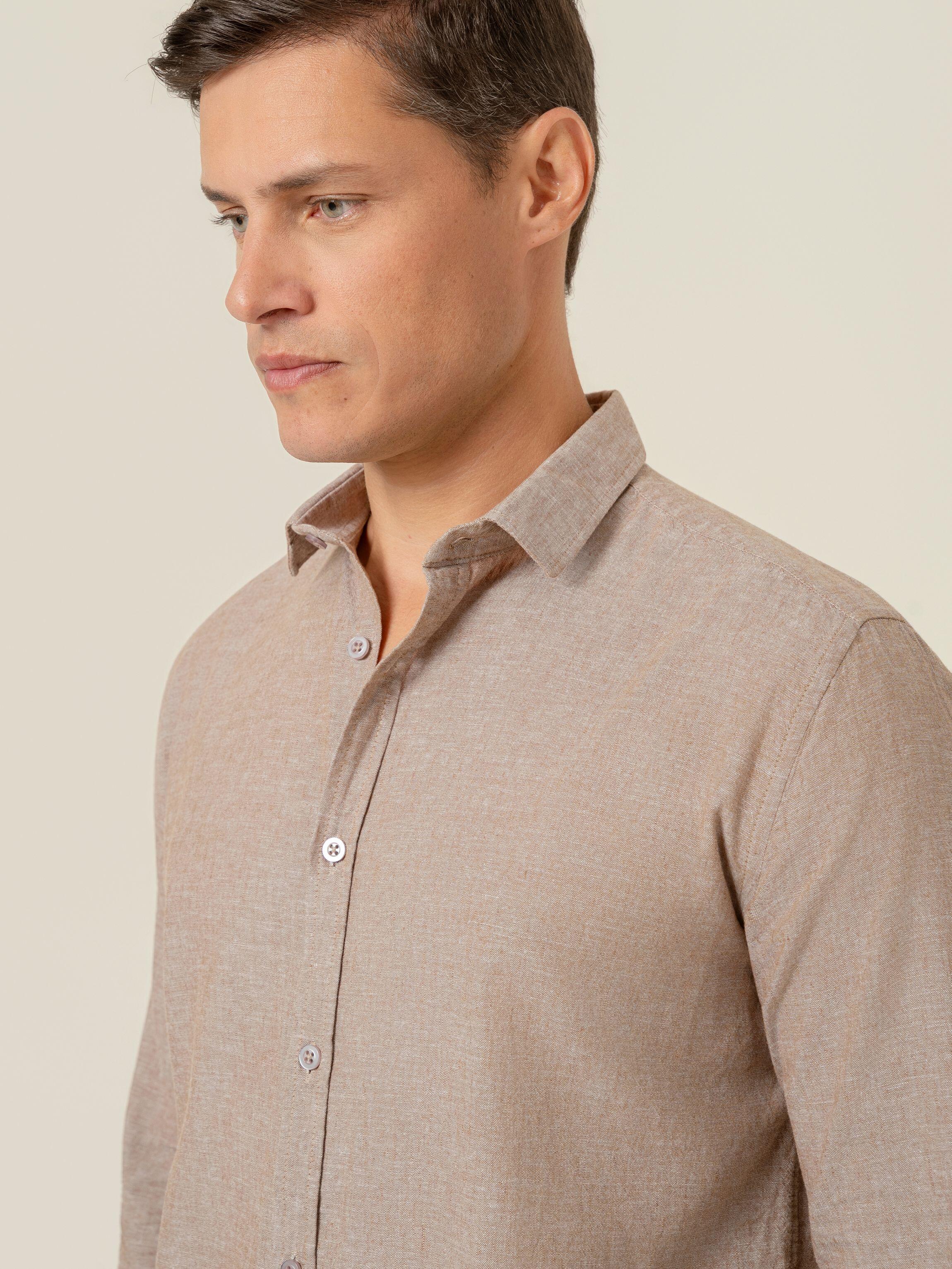 Camisa de Botão ML Linho Pienza Capucc