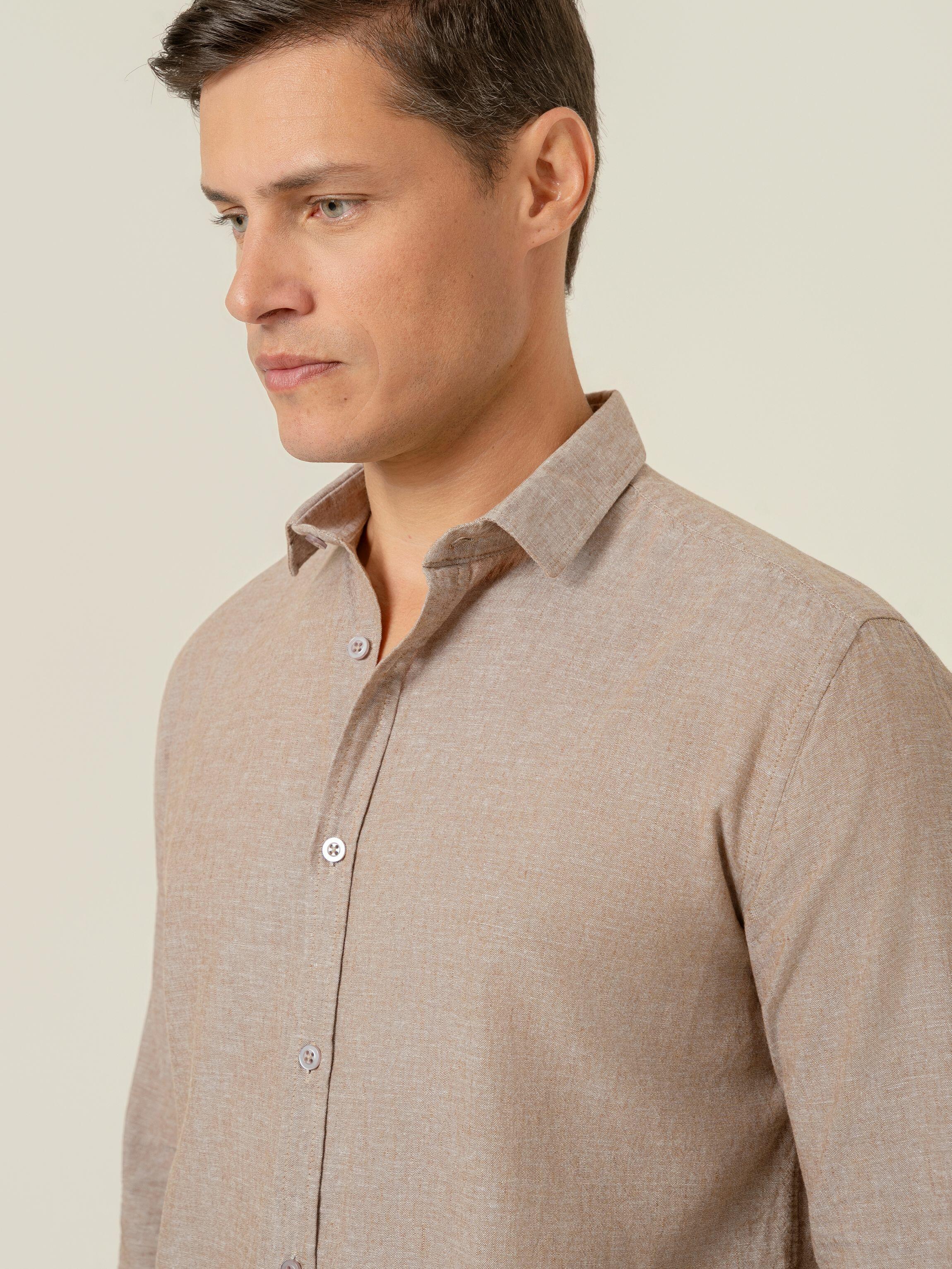 Camisa de Botão ML Linho Pienza Capucc