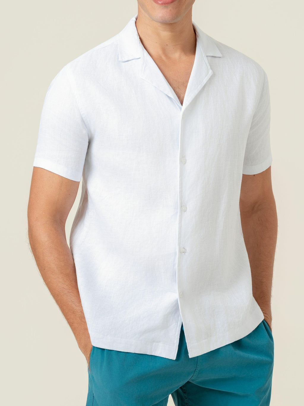 Camisa de Botão MC Cubana Puro Linho White