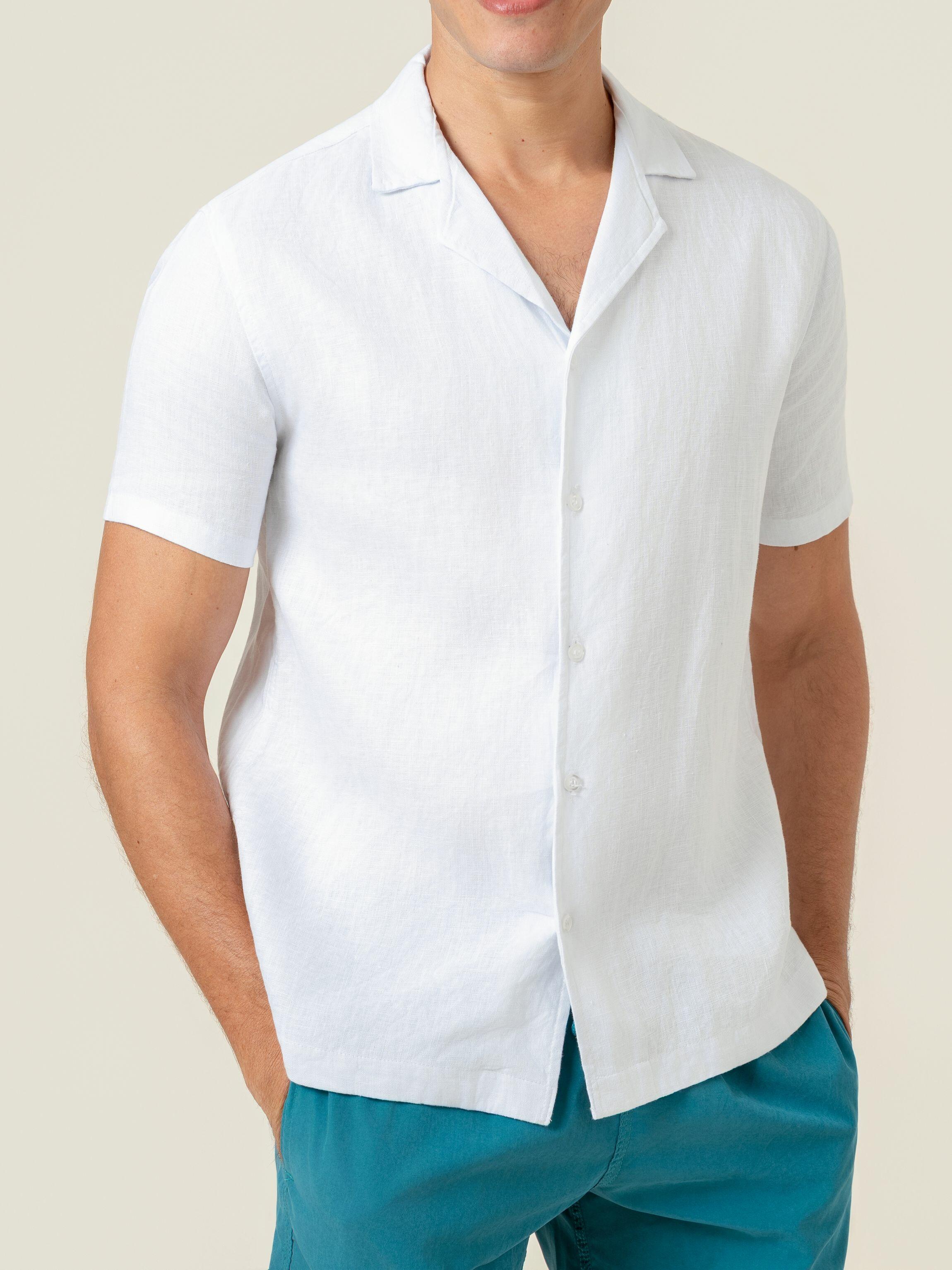 Camisa de Botão MC Cubana Puro Linho White
