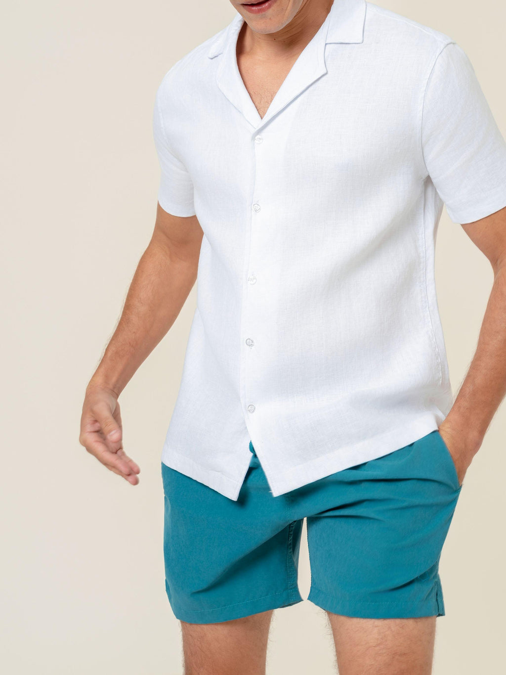 Camisa de Botão MC Cubana Puro Linho White