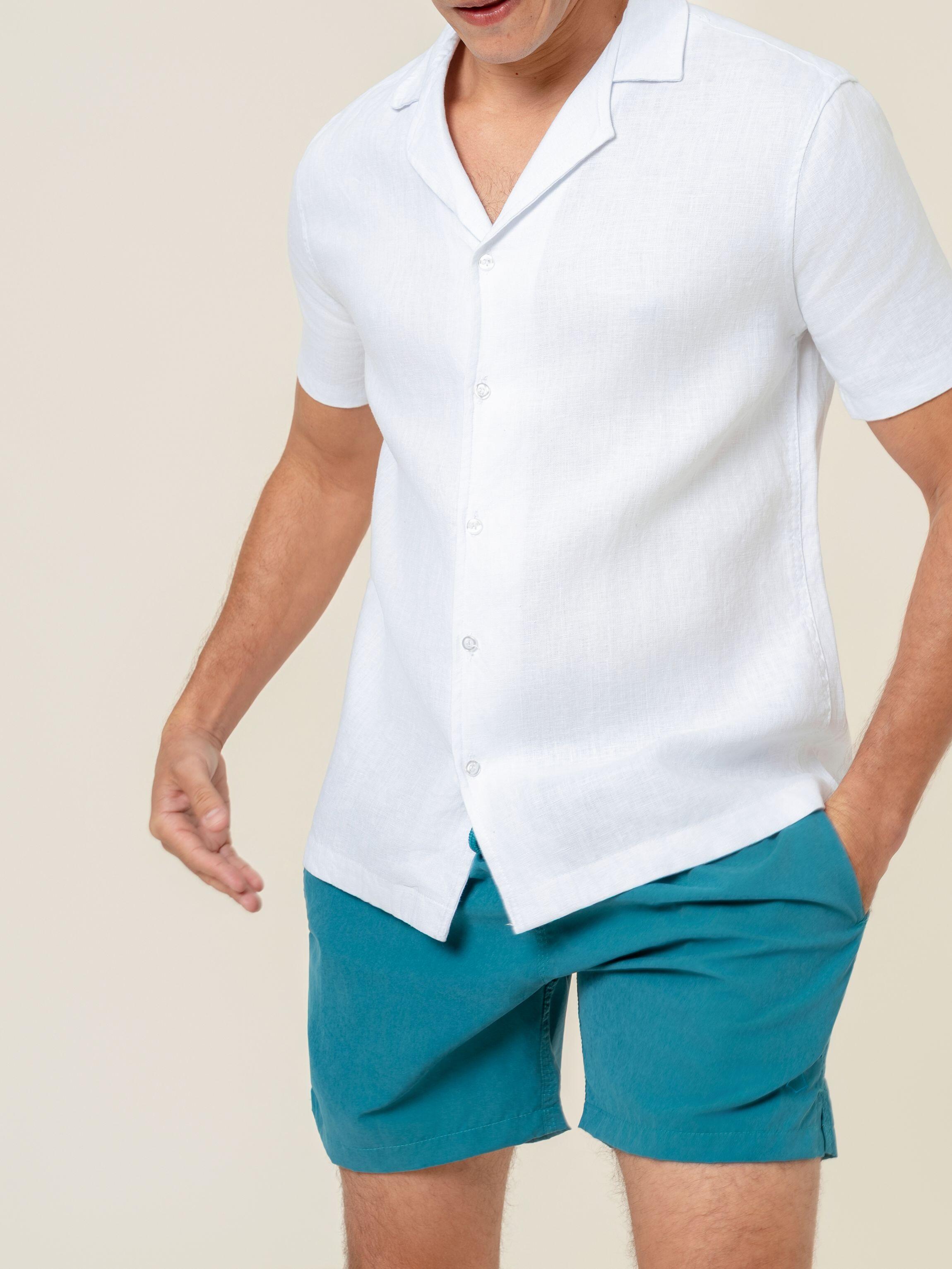 Camisa de Botão MC Cubana Puro Linho White