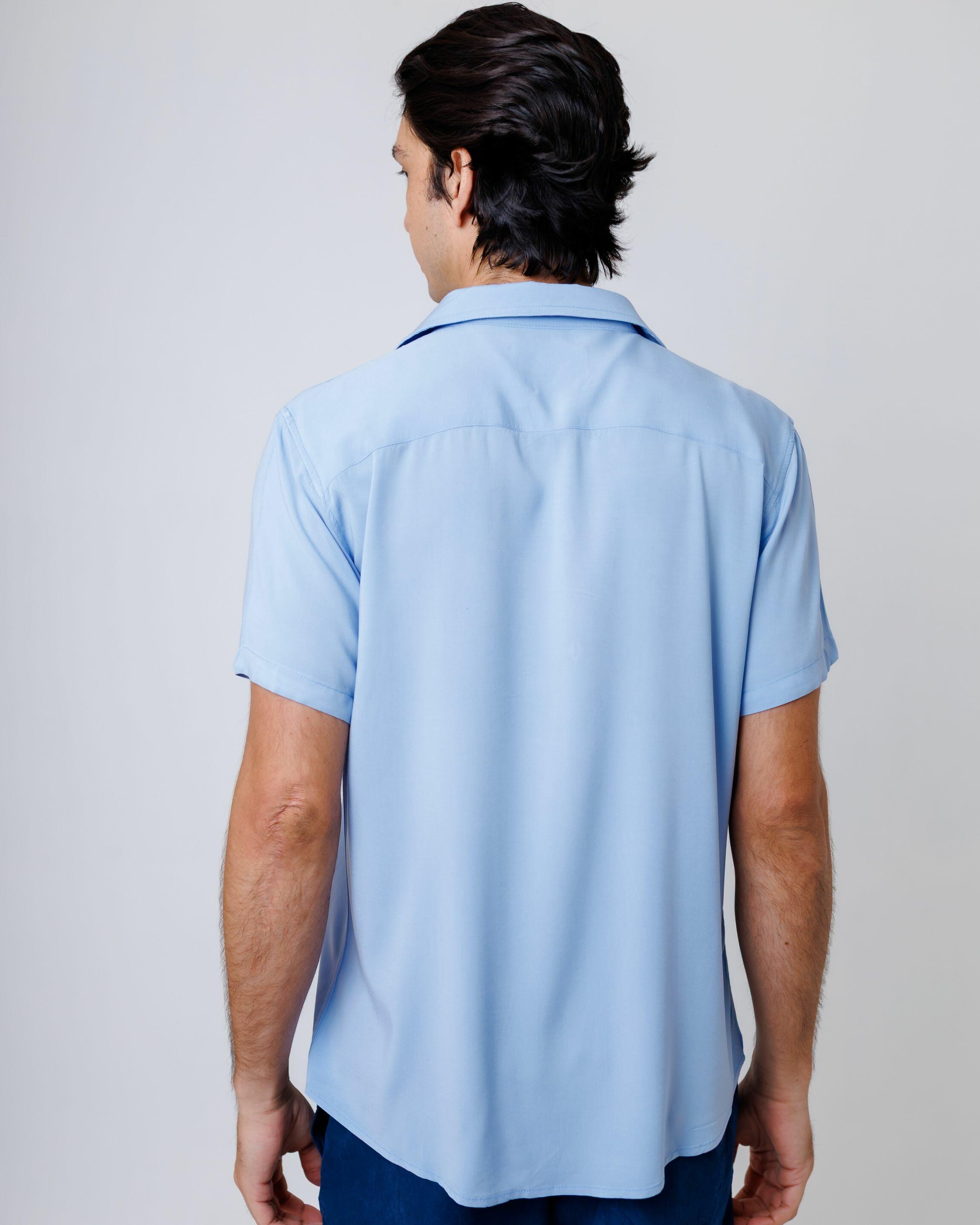 Camisa de Botão MC Viscose Basic Cb Mc Visc Arctic