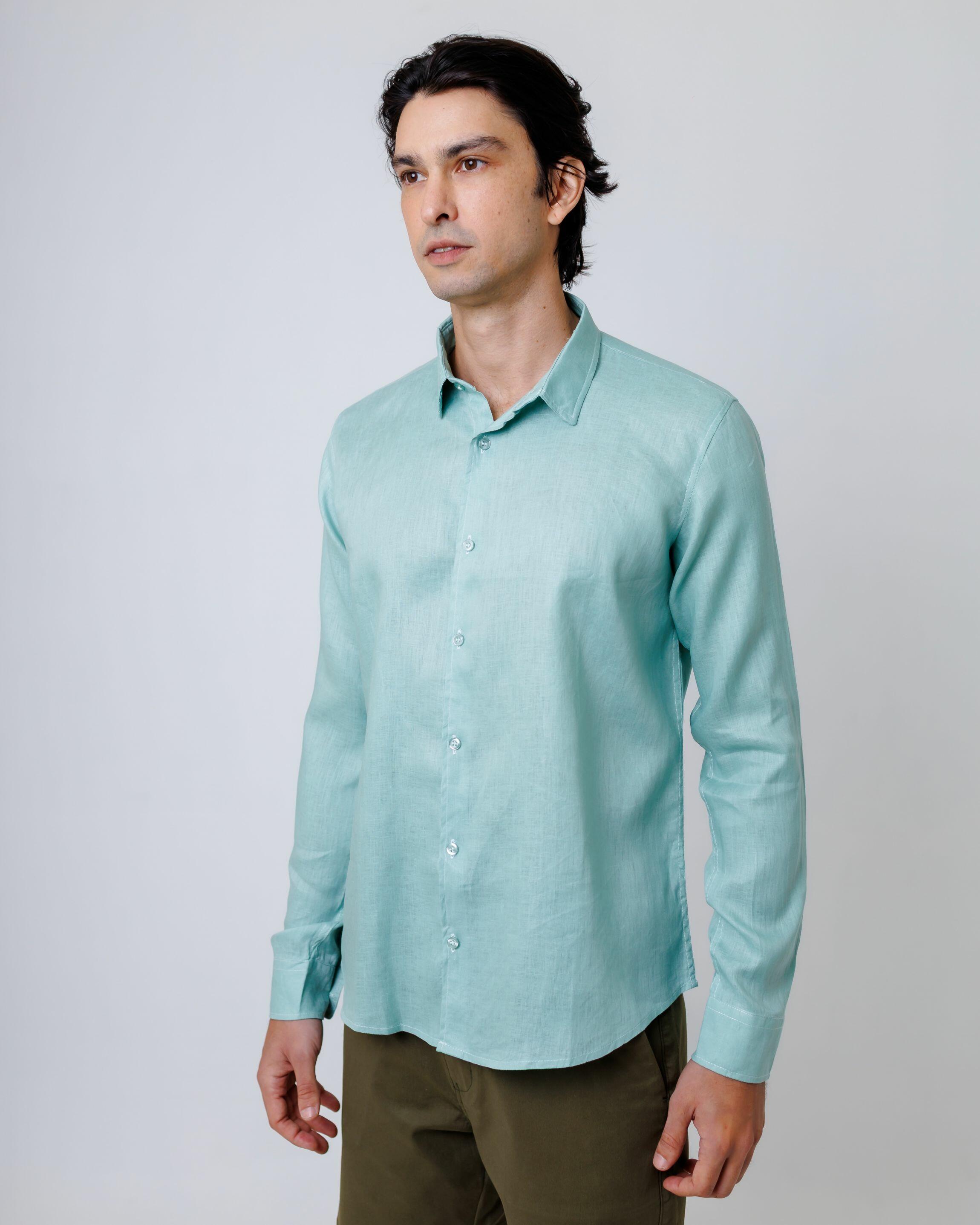 Camisa de Botão ML Puro Linho Mint