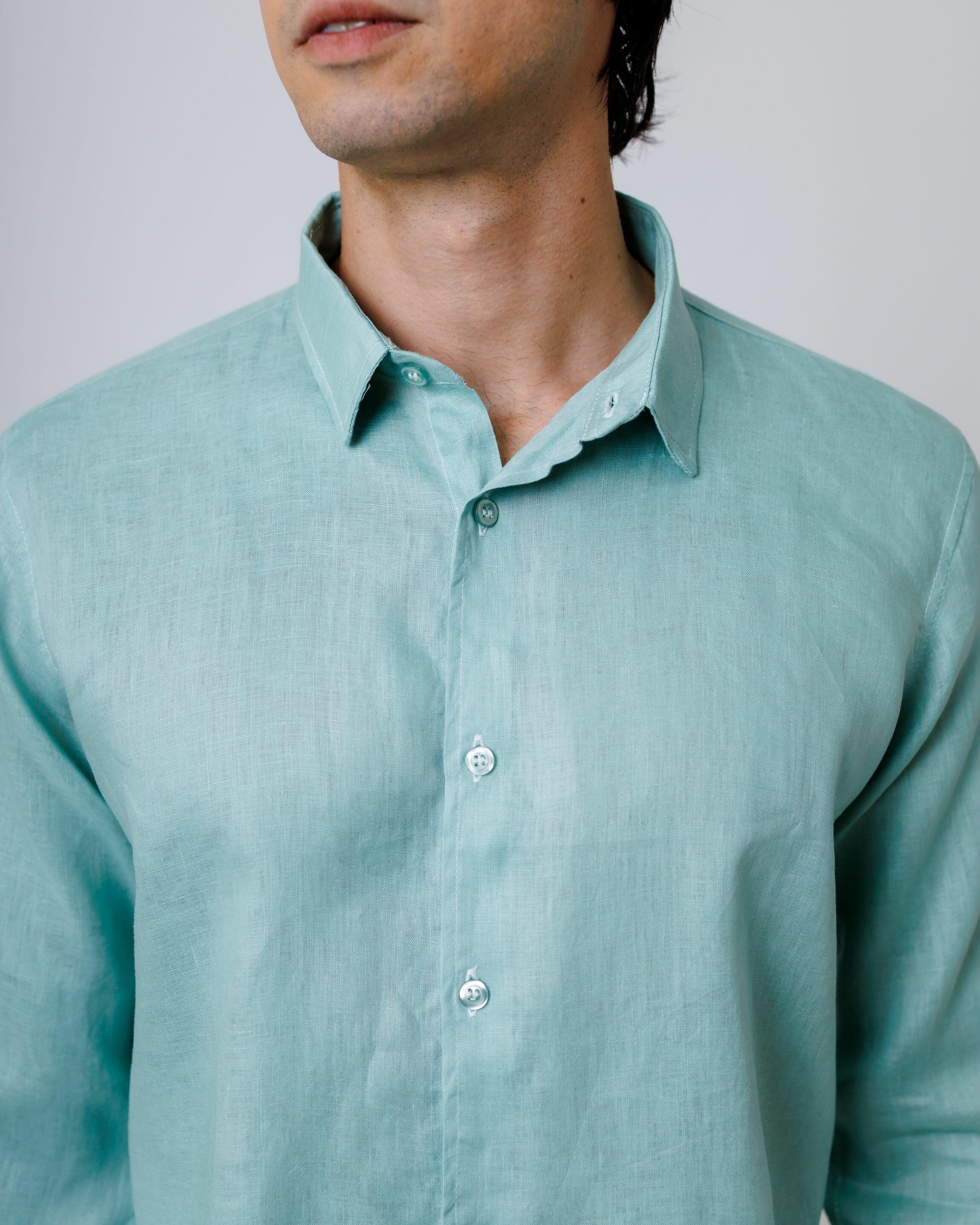 Camisa de Botão ML Puro Linho Mint