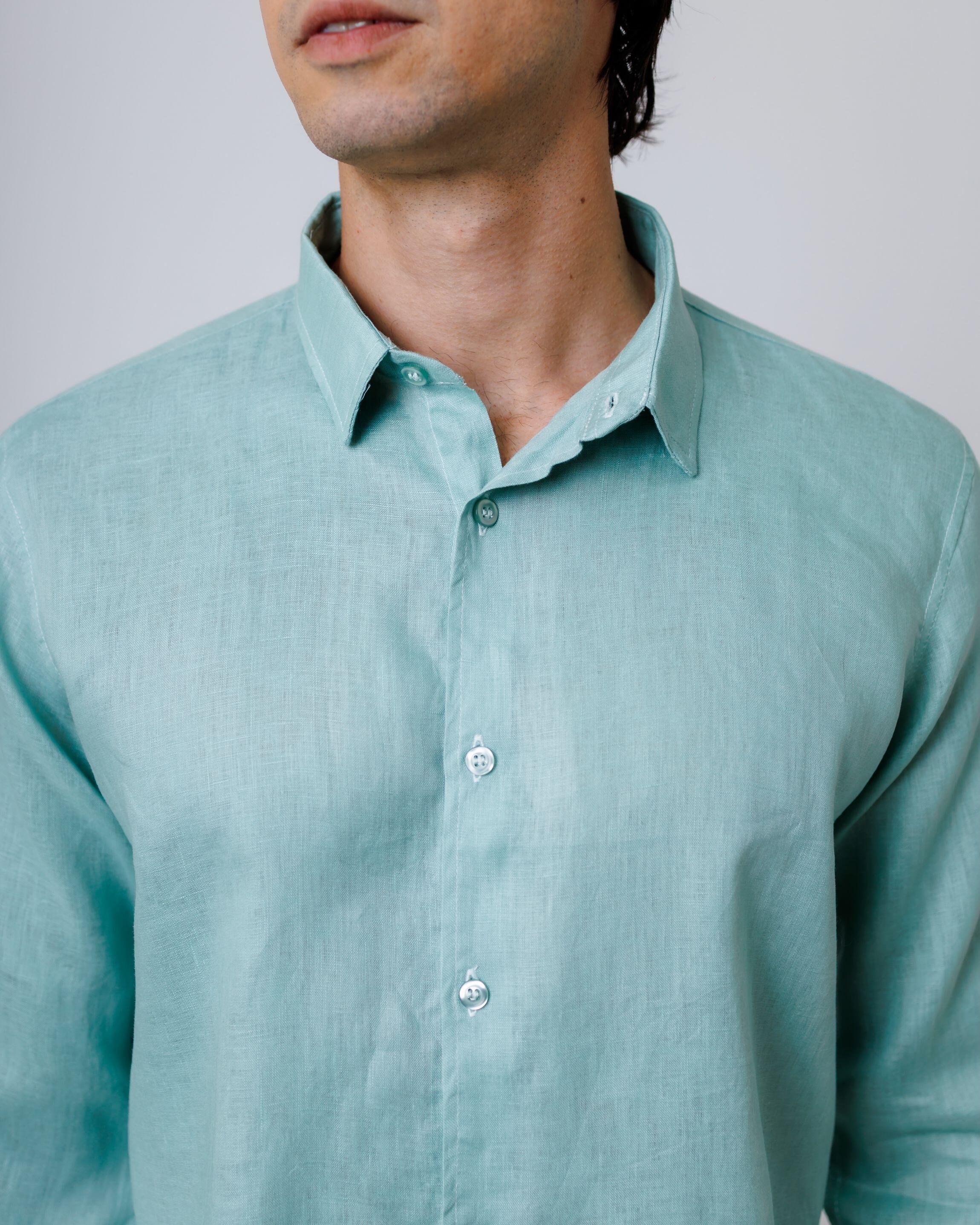 Camisa de Botão ML Puro Linho Mint