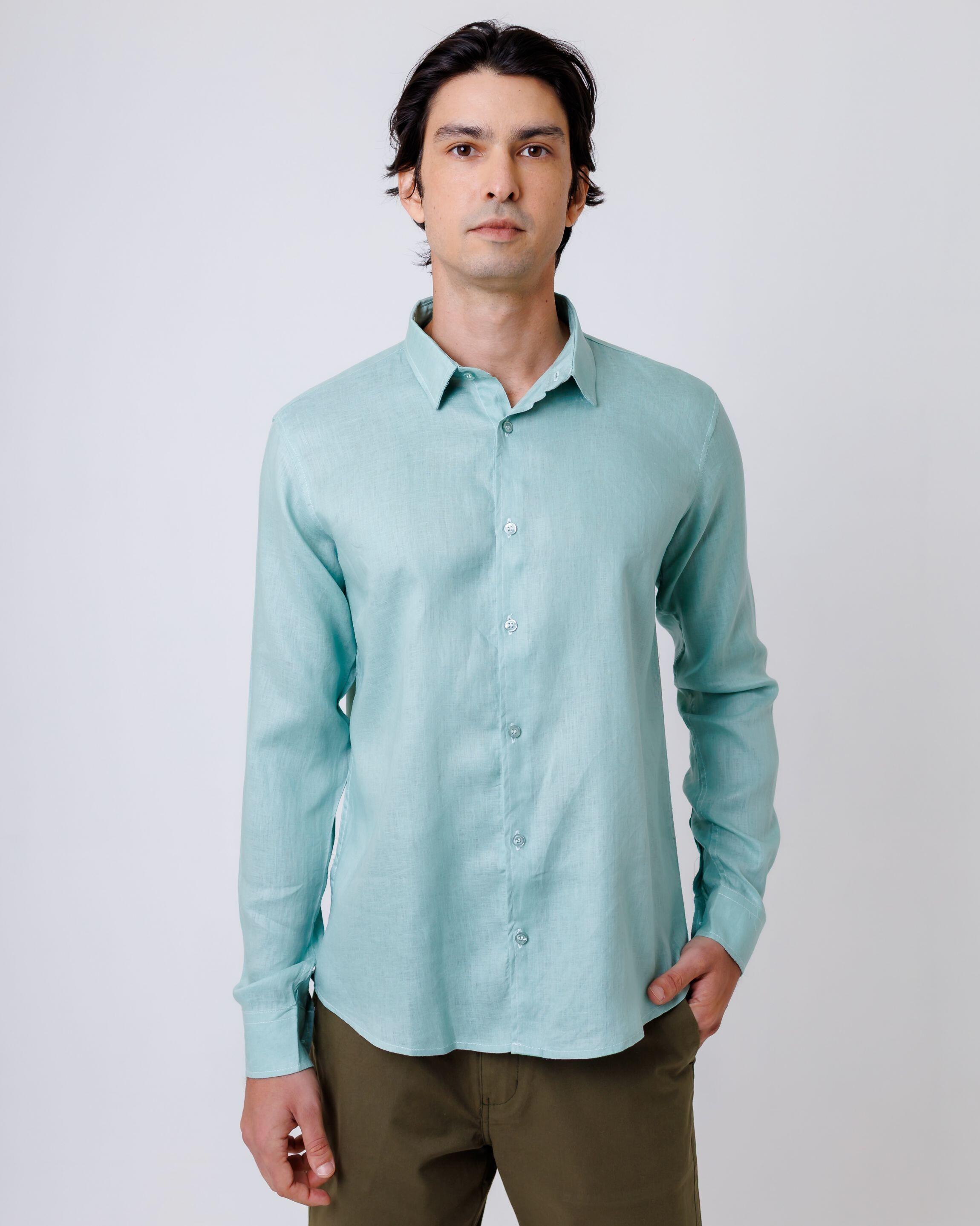 Camisa de Botão ML Puro Linho Mint