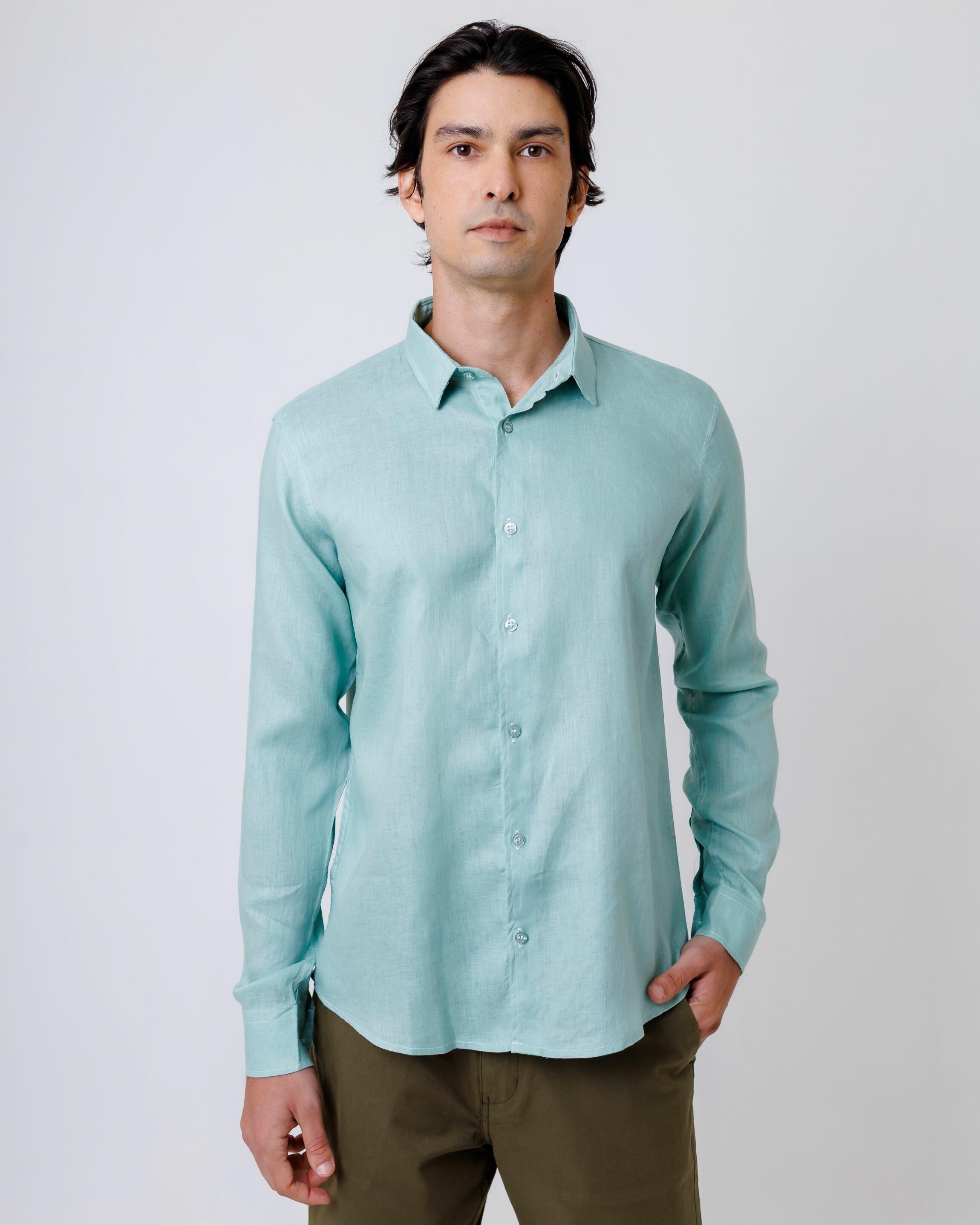 Camisa de Botão ML Puro Linho Mint