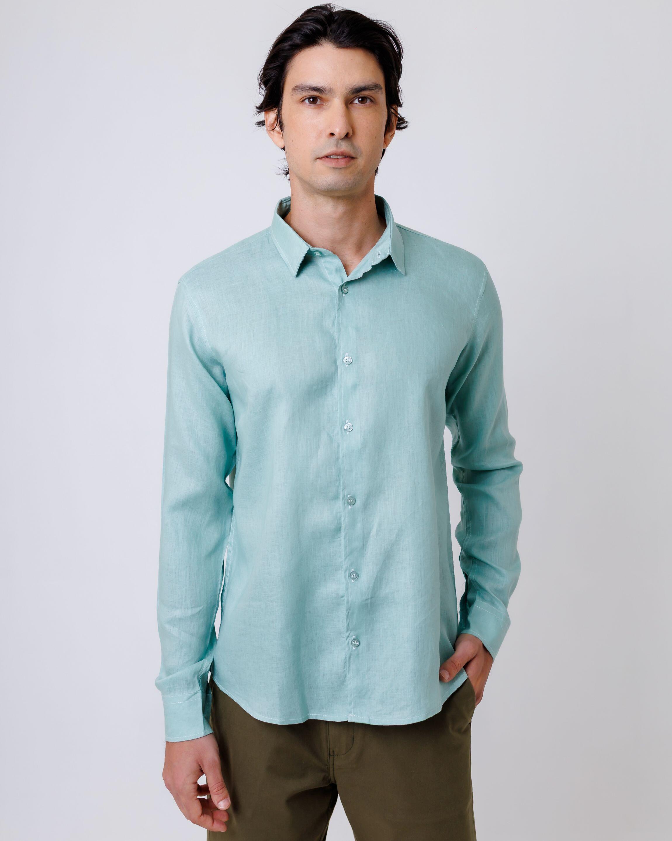 Camisa de Botão ML Puro Linho Mint