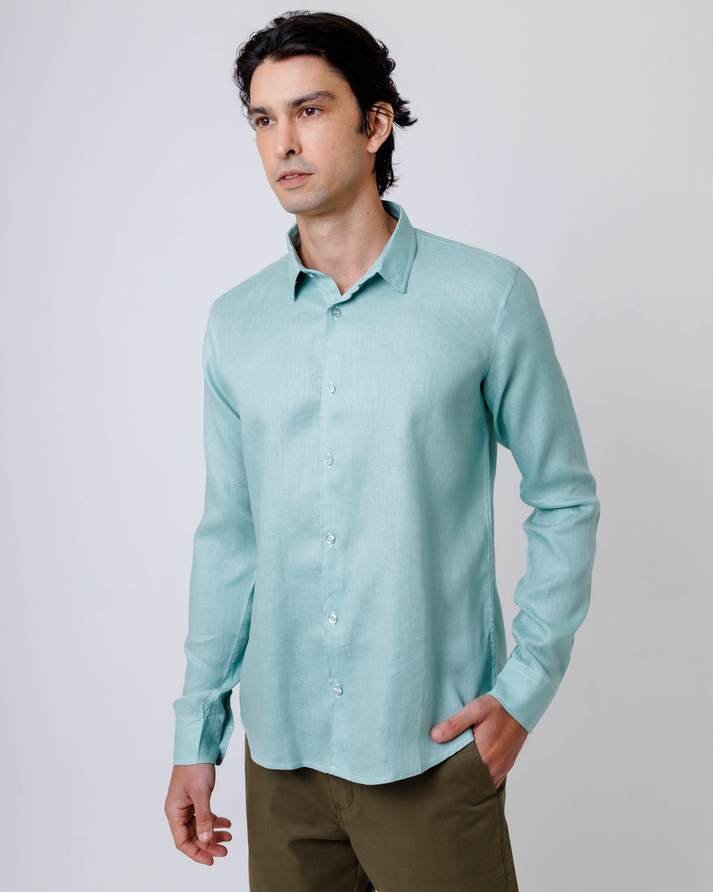 Camisa de Botão ML Puro Linho Mint