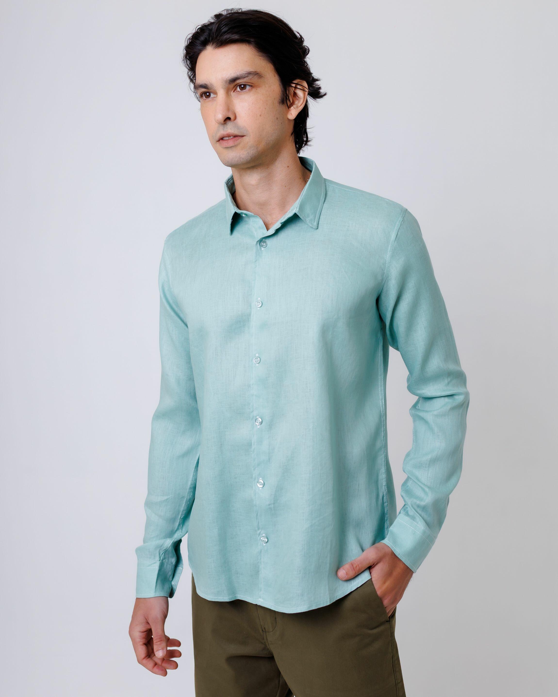 Camisa de Botão ML Puro Linho Mint