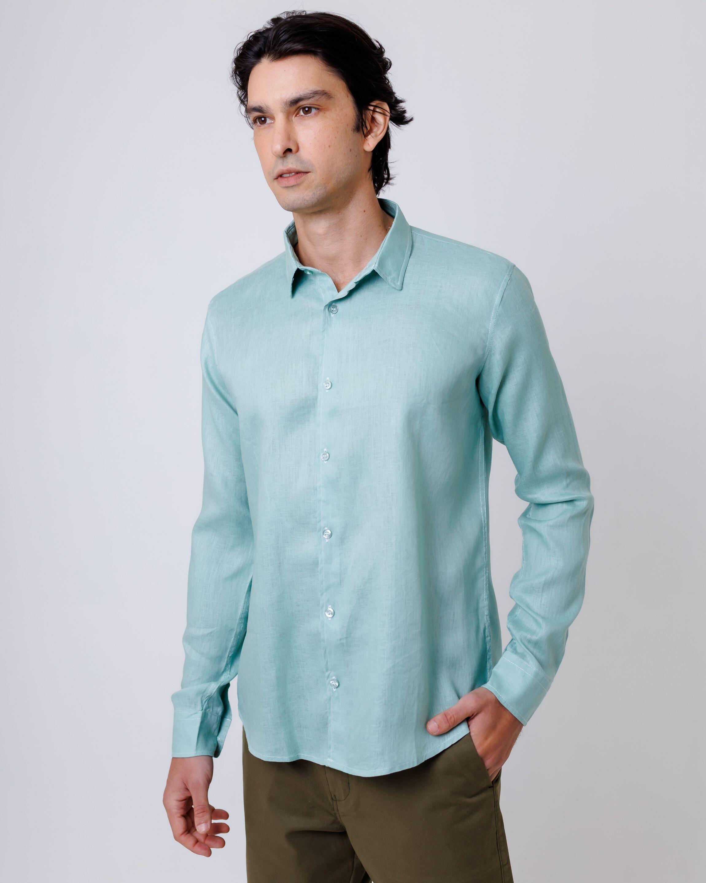 Camisa de Botão ML Puro Linho Mint