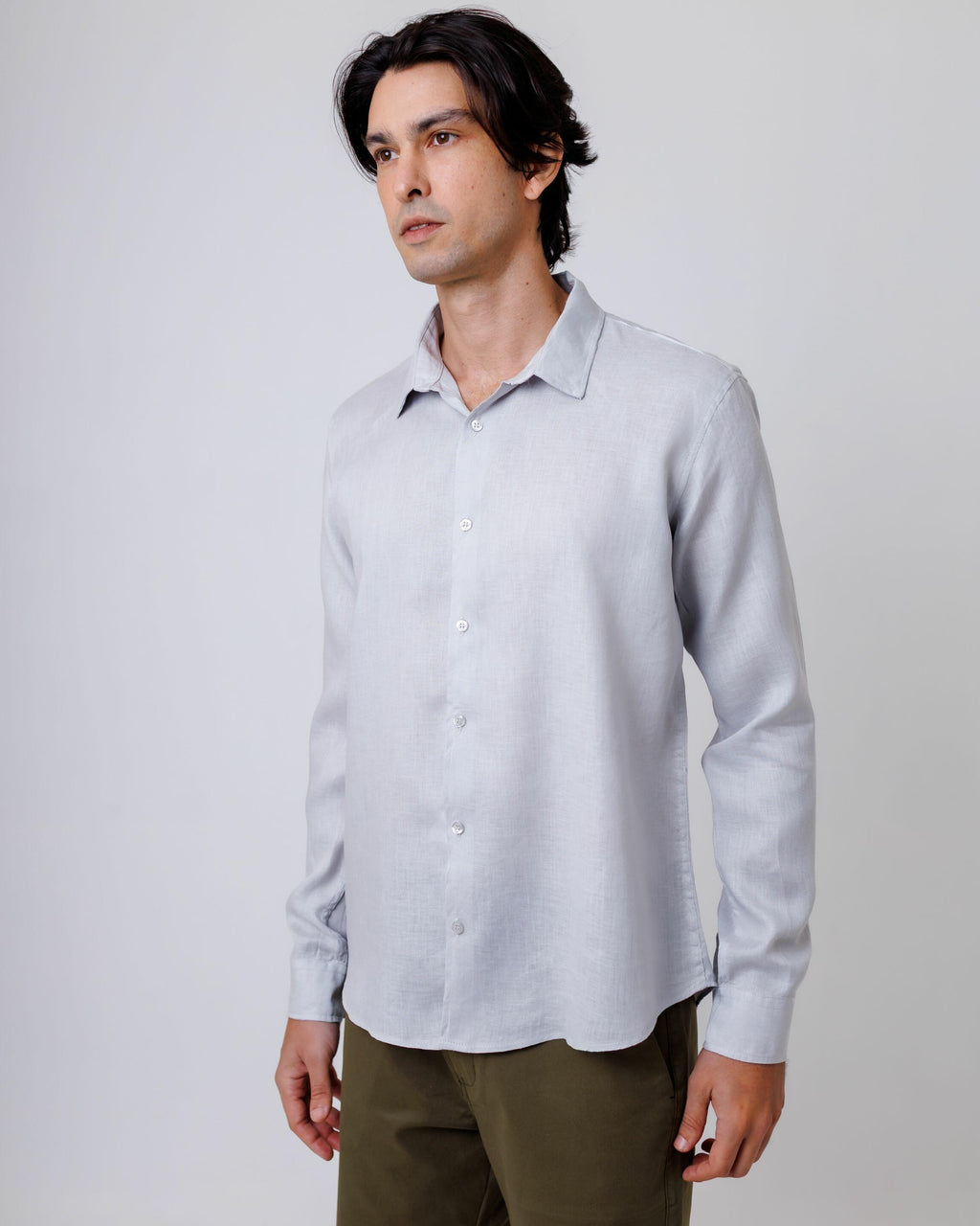 Camisa de Botão ML Puro Linho Rain