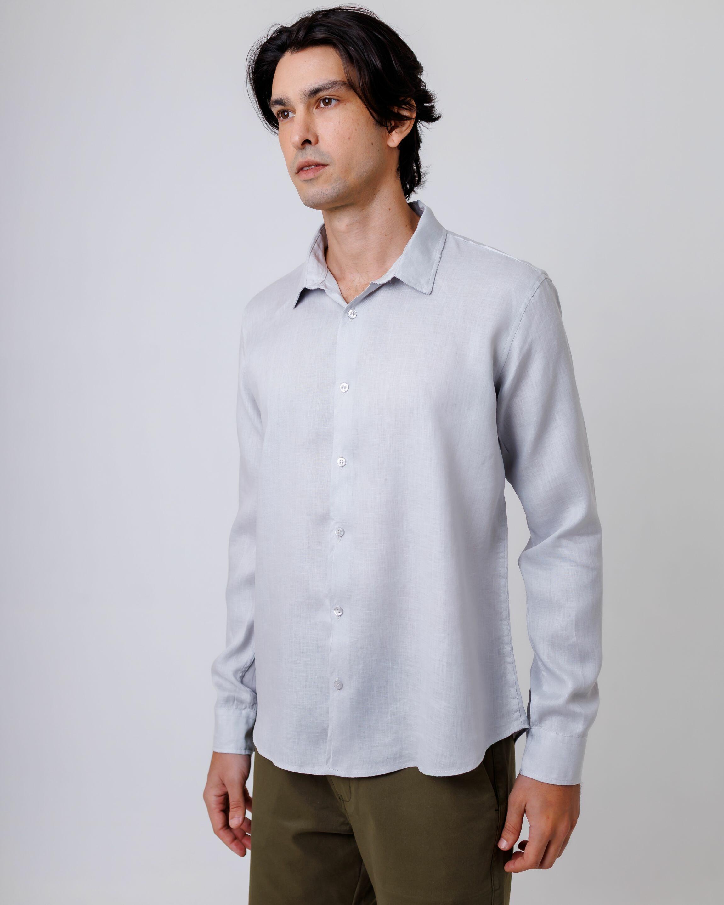 Camisa de Botão ML Puro Linho Rain