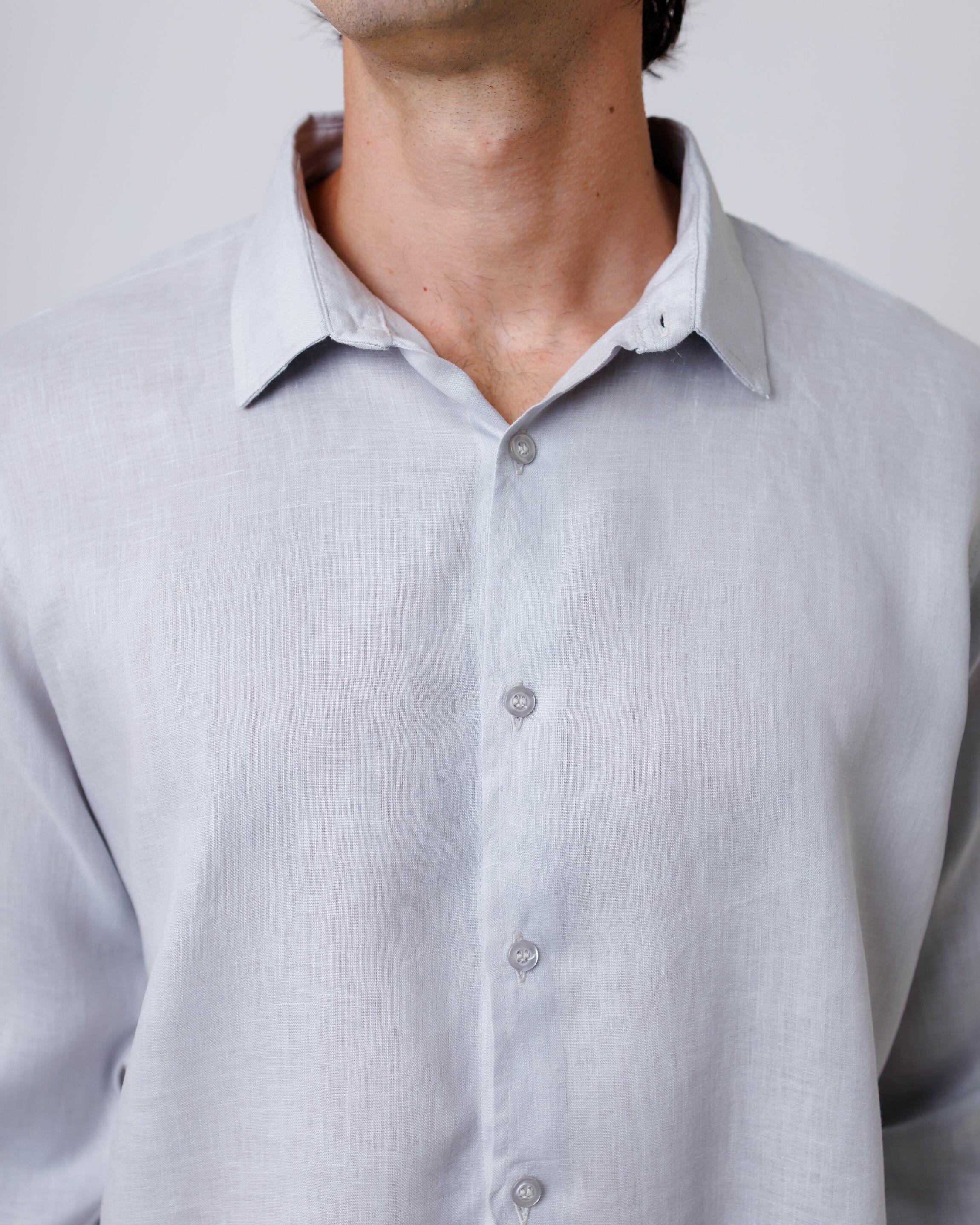 Camisa de Botão ML Puro Linho Rain