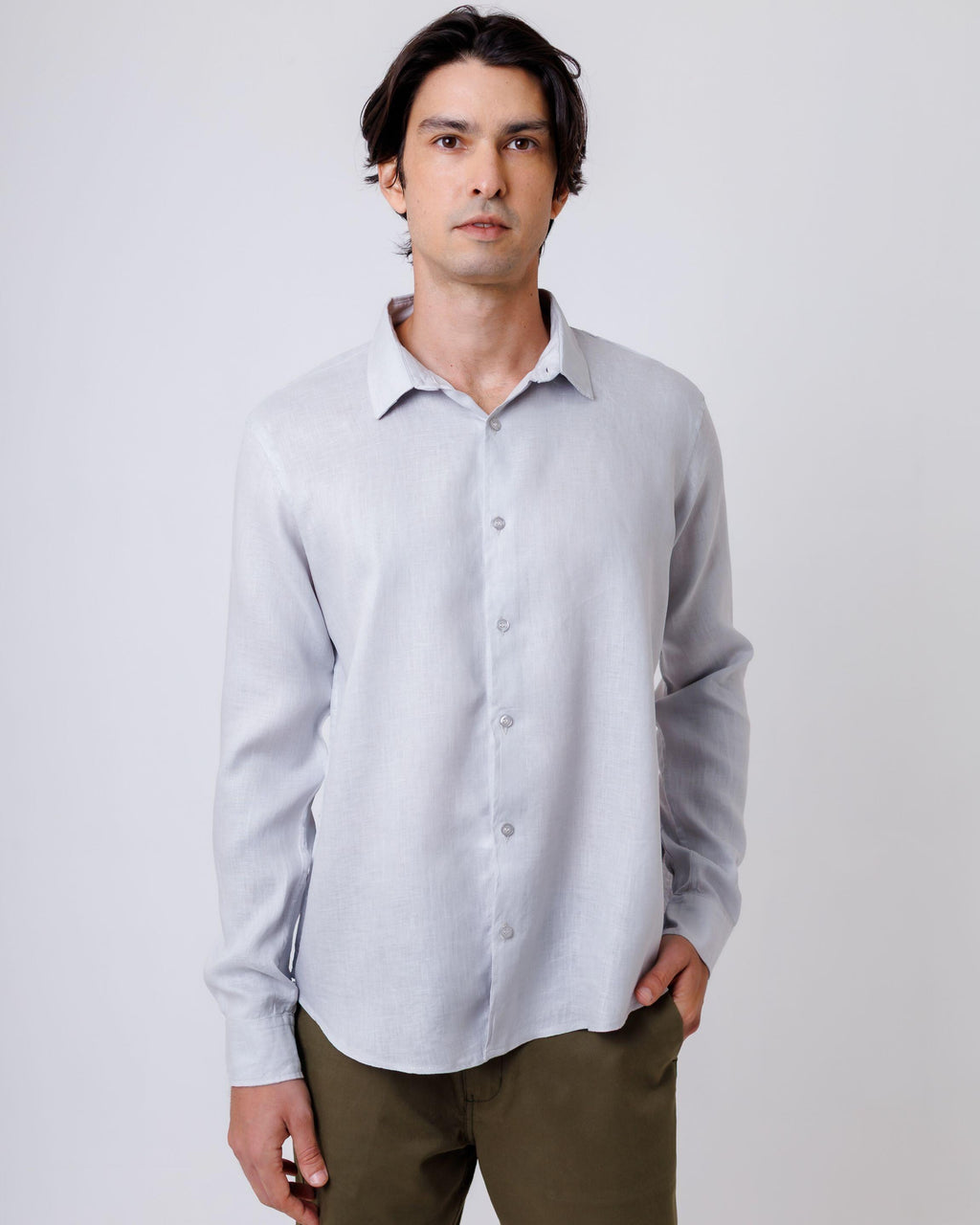 Camisa de Botão ML Puro Linho Rain