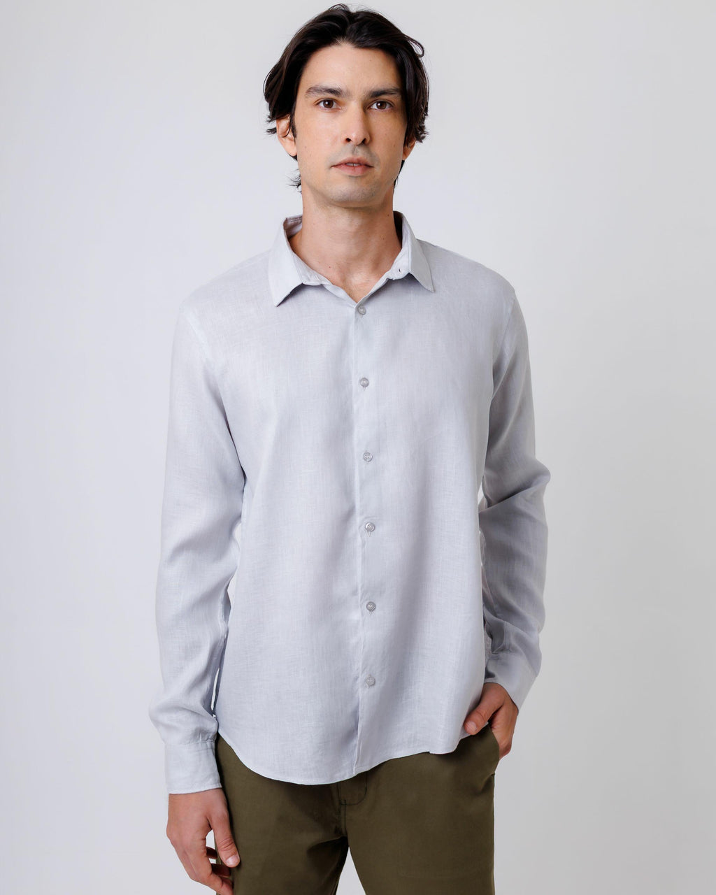 Camisa de Botão ML Puro Linho Rain