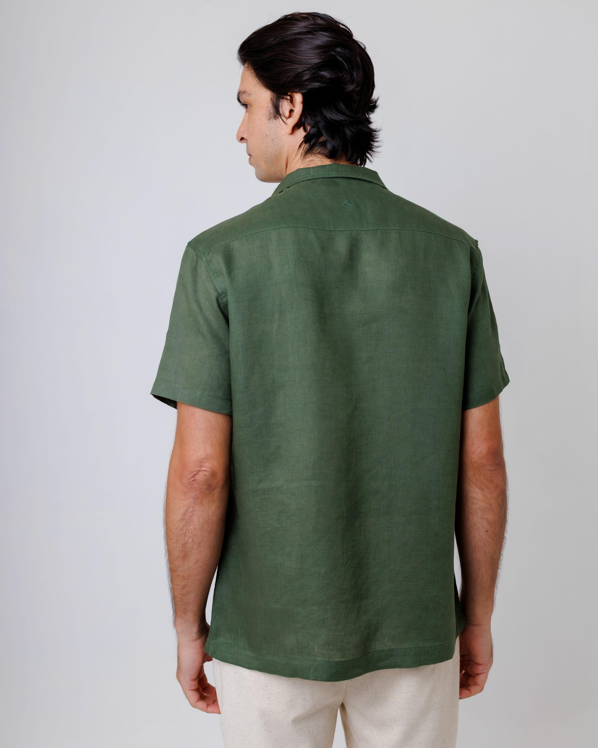 Camisa de Botão MC Cubana Puro Linho Alligat