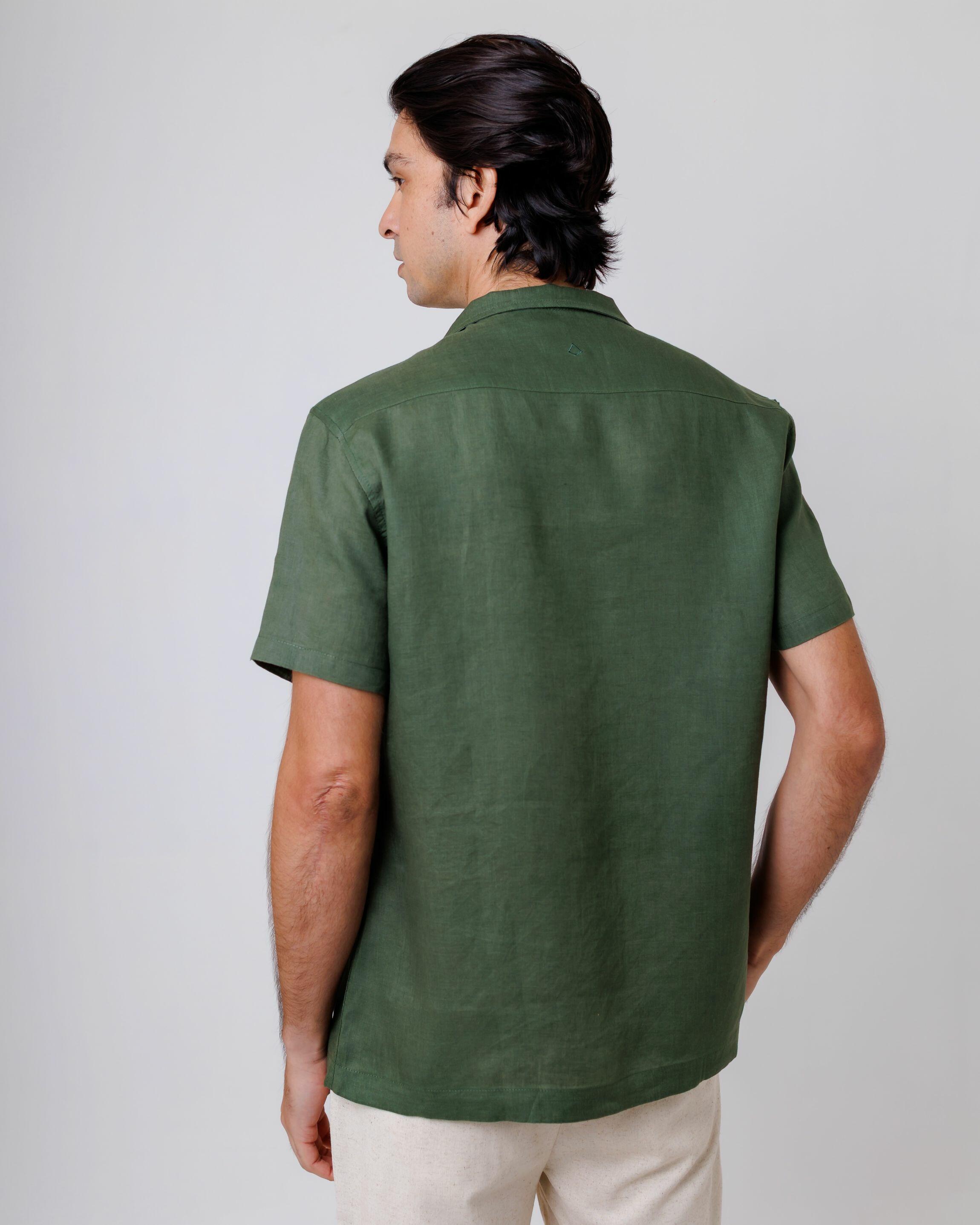 Camisa de Botão MC Cubana Puro Linho Alligat
