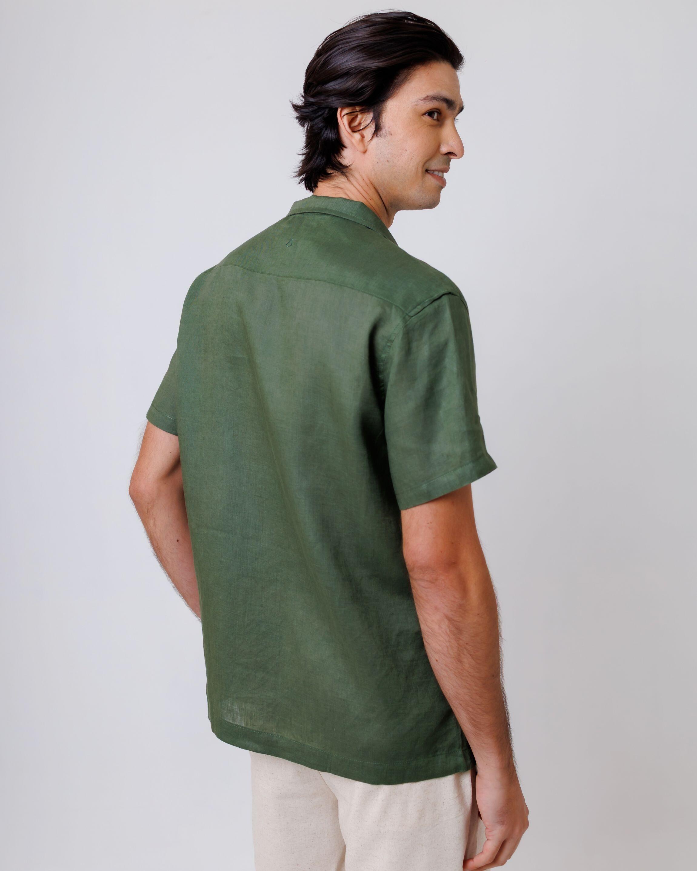 Camisa de Botão MC Cubana Puro Linho Alligat