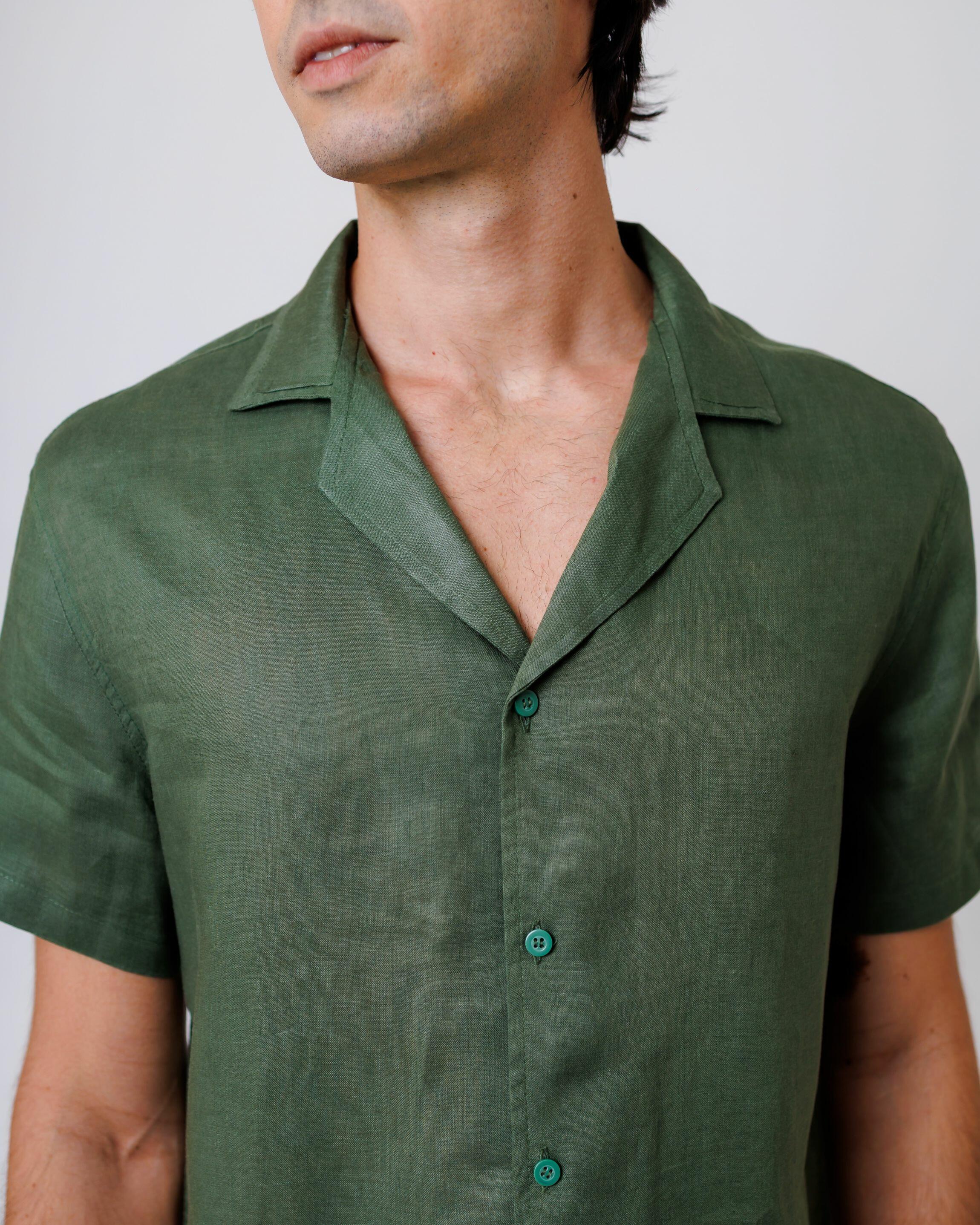 Camisa de Botão MC Cubana Puro Linho Alligat
