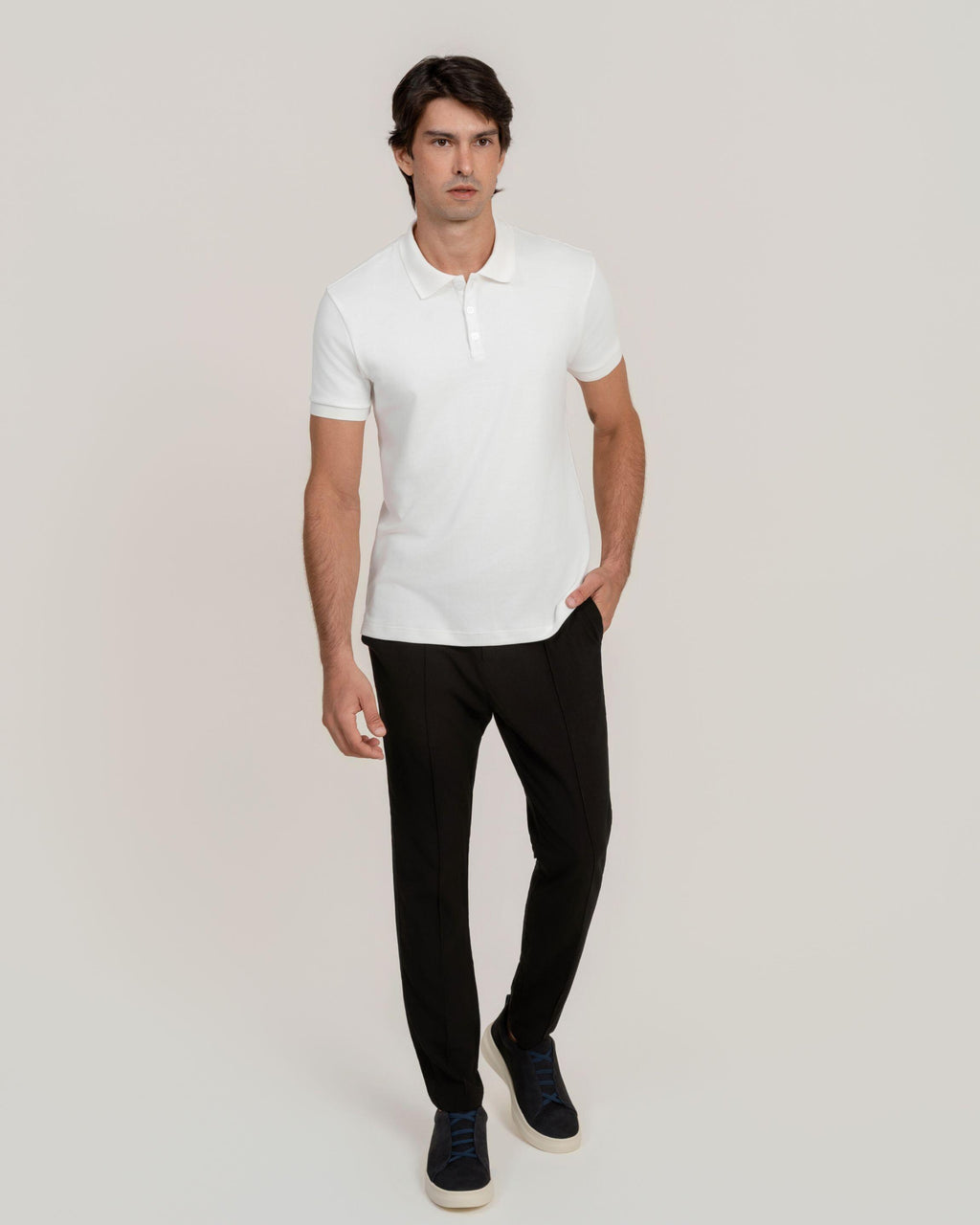 Polo Suedine Egípcio Ivory