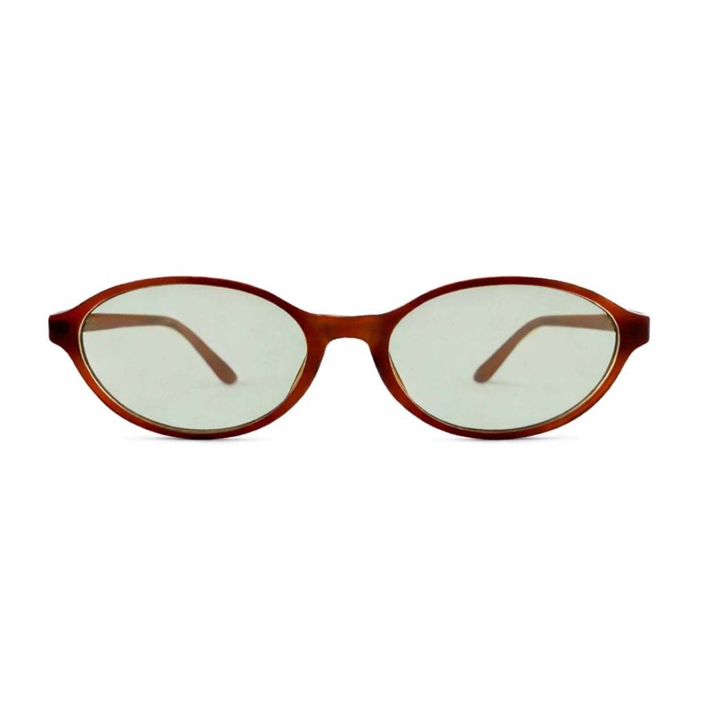 Óculos de Sol Oval Firenze Marrom com Lente Verde