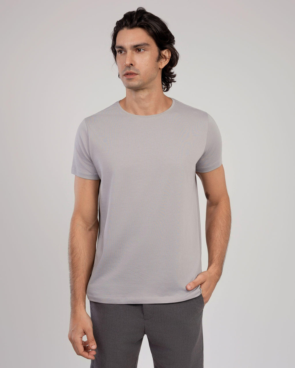 Camiseta Egípcio Gola Redonda Gray