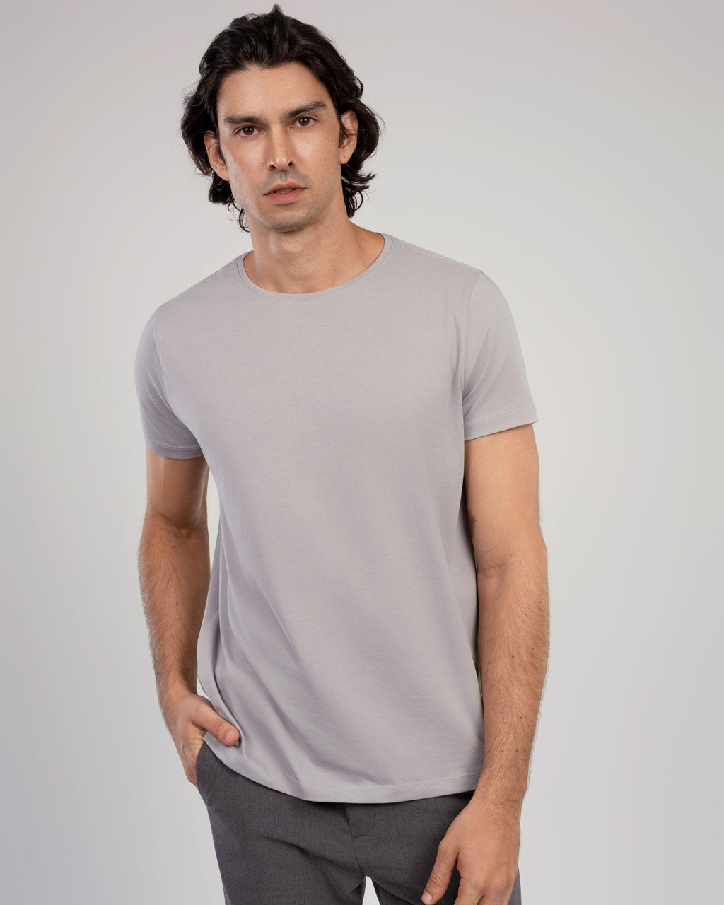 Camiseta Egípcio Gola Redonda Gray