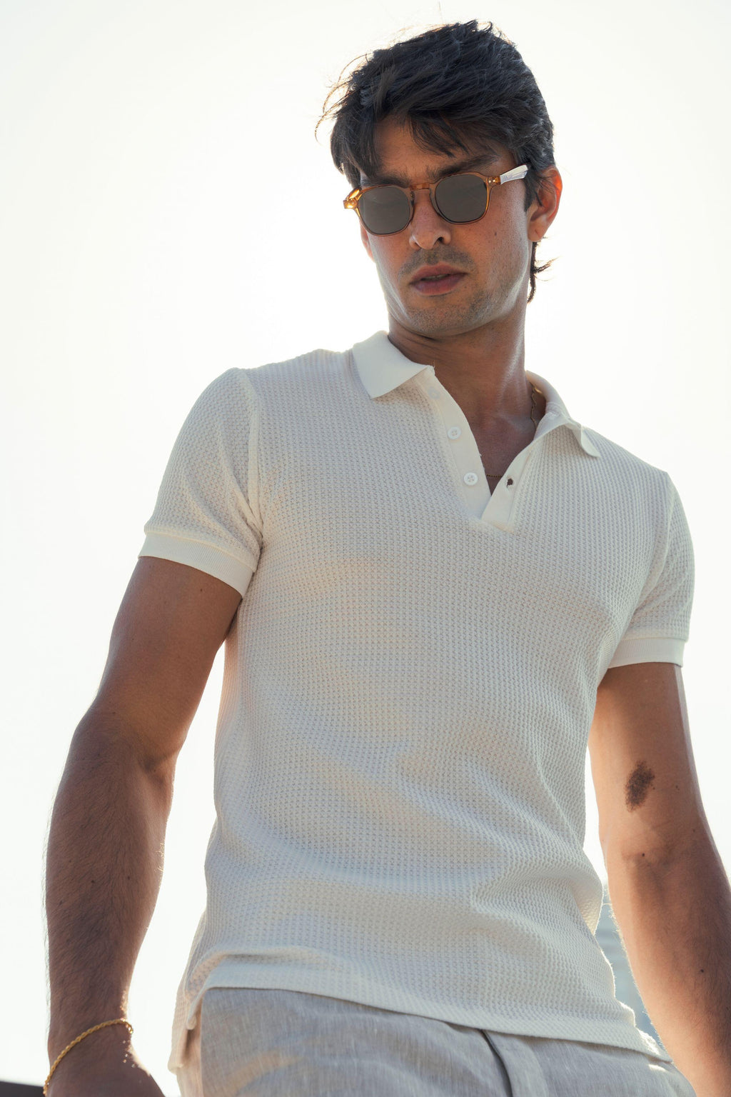 Polo Griglia Avorio