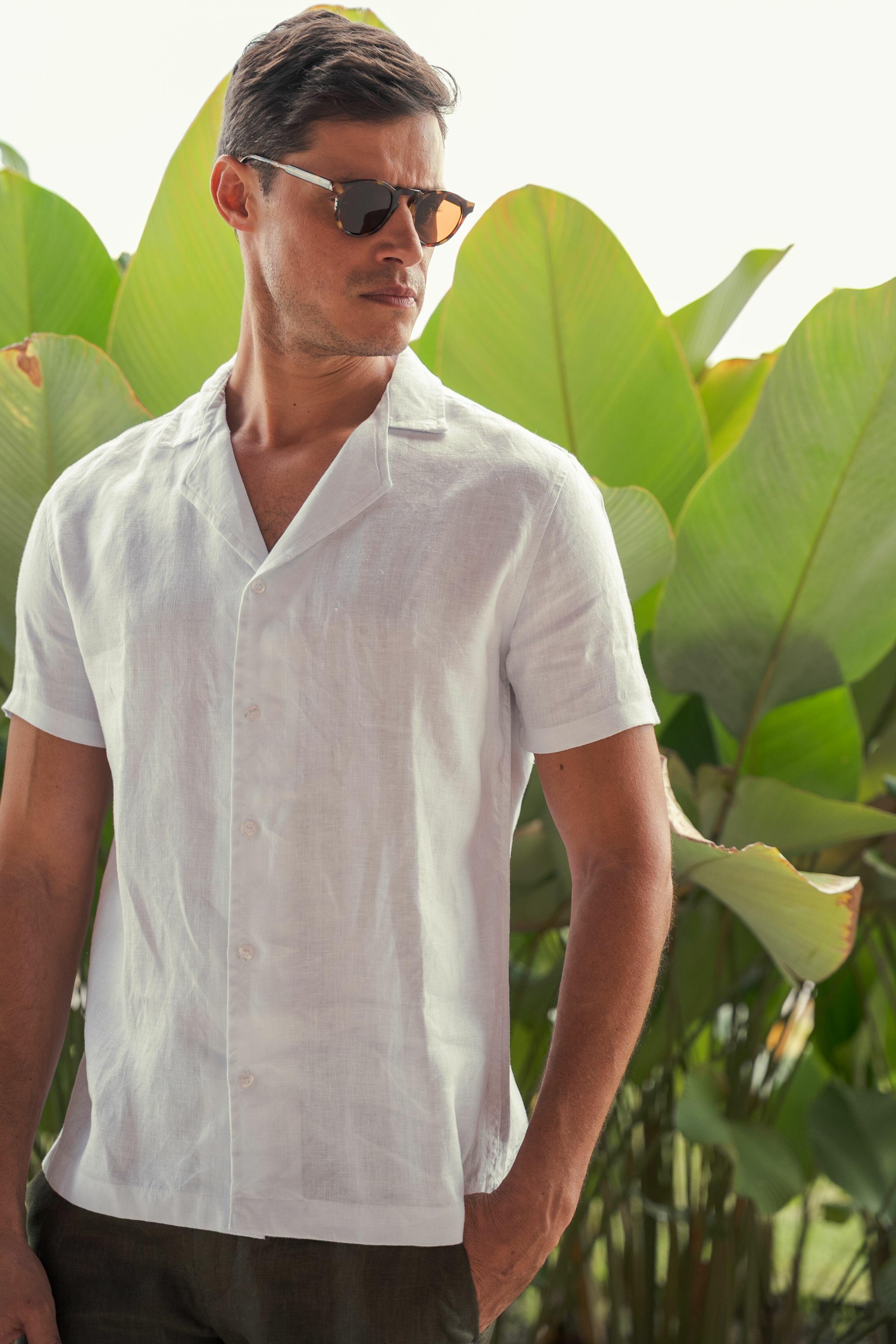Camisa de Botão MC Cubana Puro Linho White
