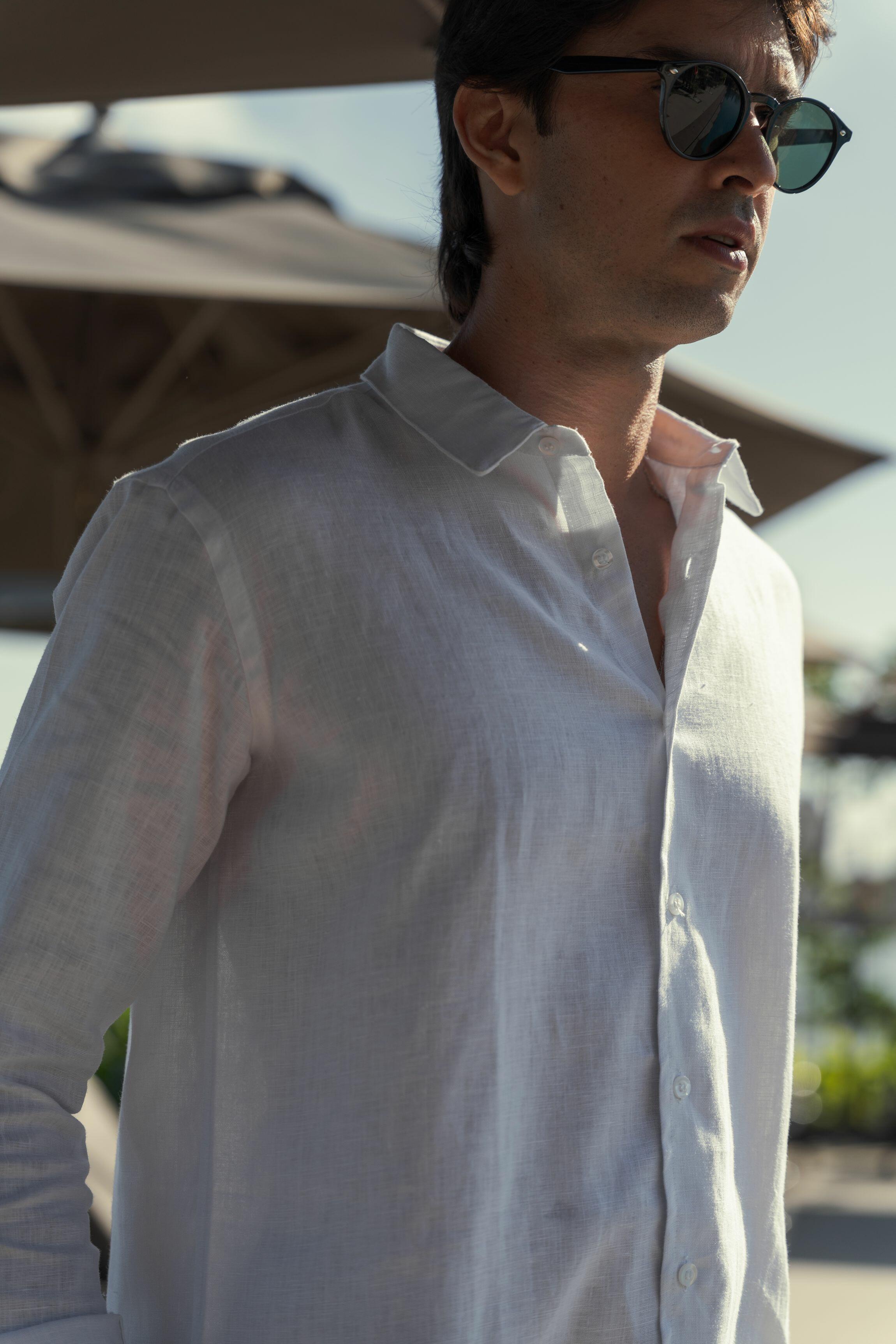 Camisa de Botão ML Puro Linho White