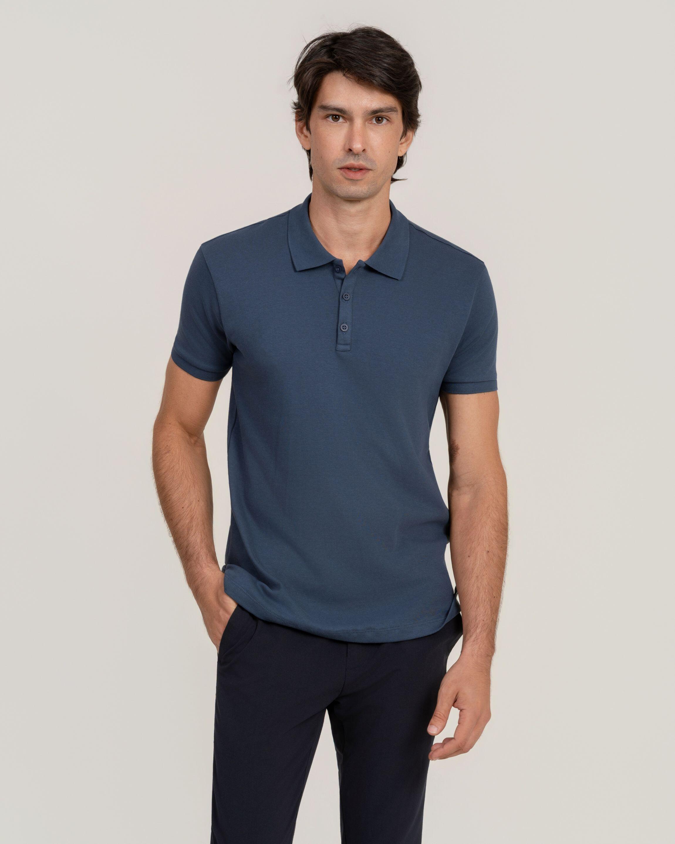 Polo Suedine Egípcio Navy