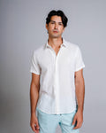 Camisa de Botão MC Linho Cambraia White