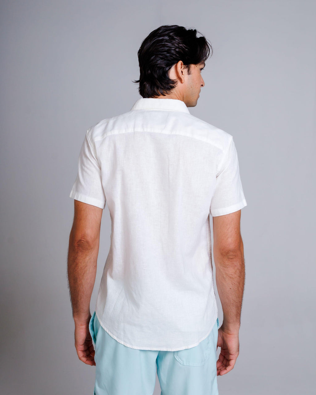 Camisa de Botão MC Linho Cambraia White